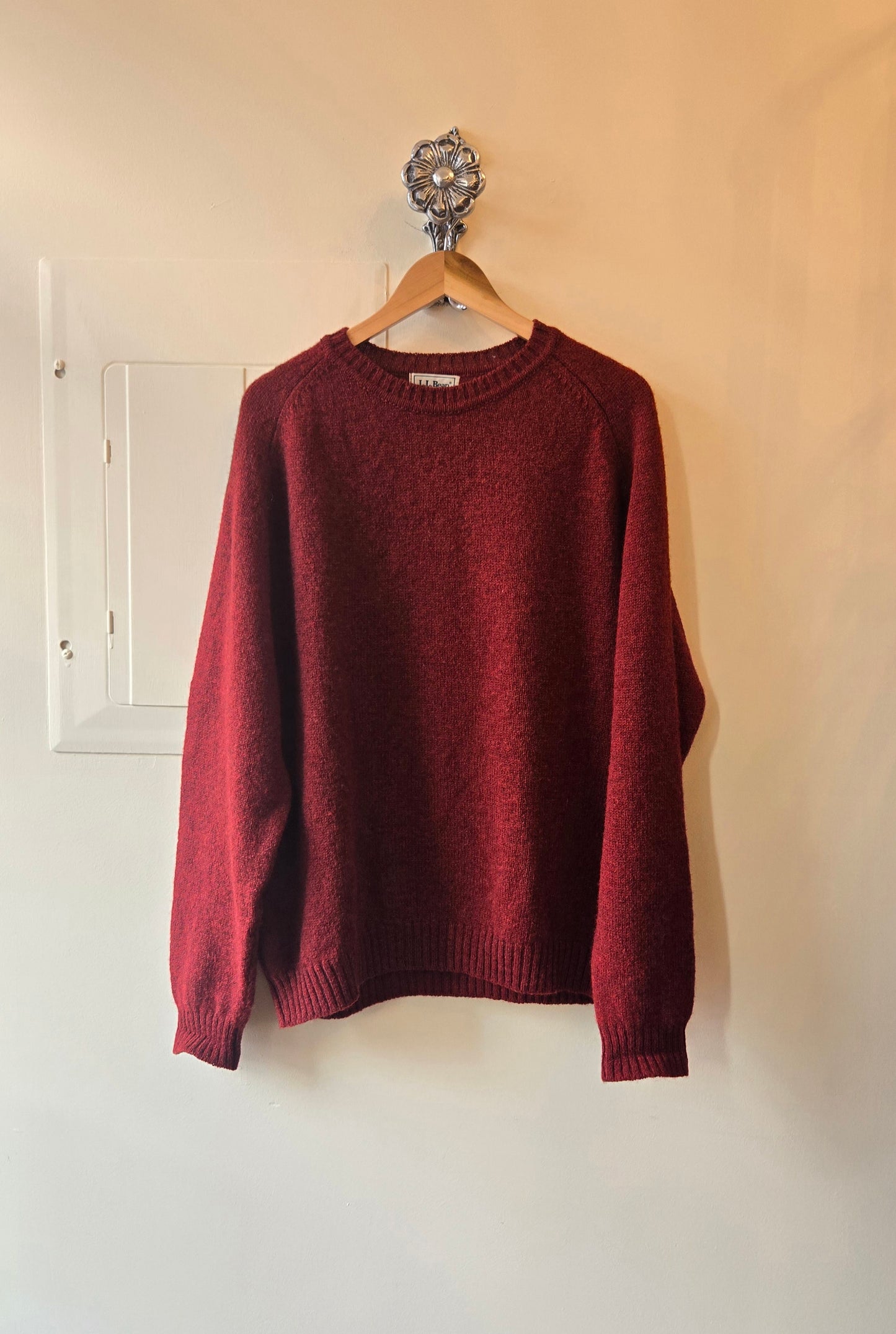 LL Bean cranberry wool sweater
