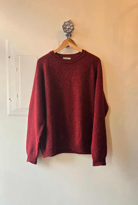 LL Bean cranberry wool sweater