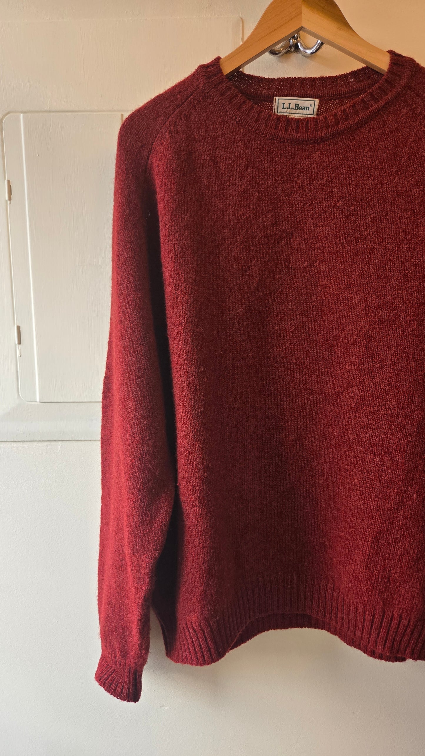 LL Bean cranberry wool sweater