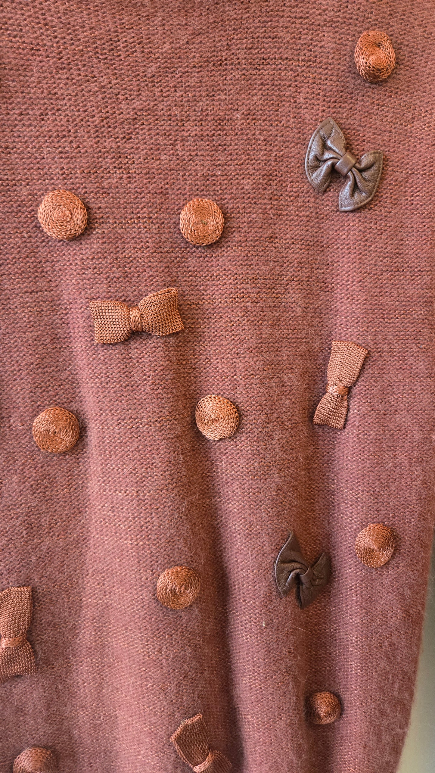 Suzelle rust bow angora sweater