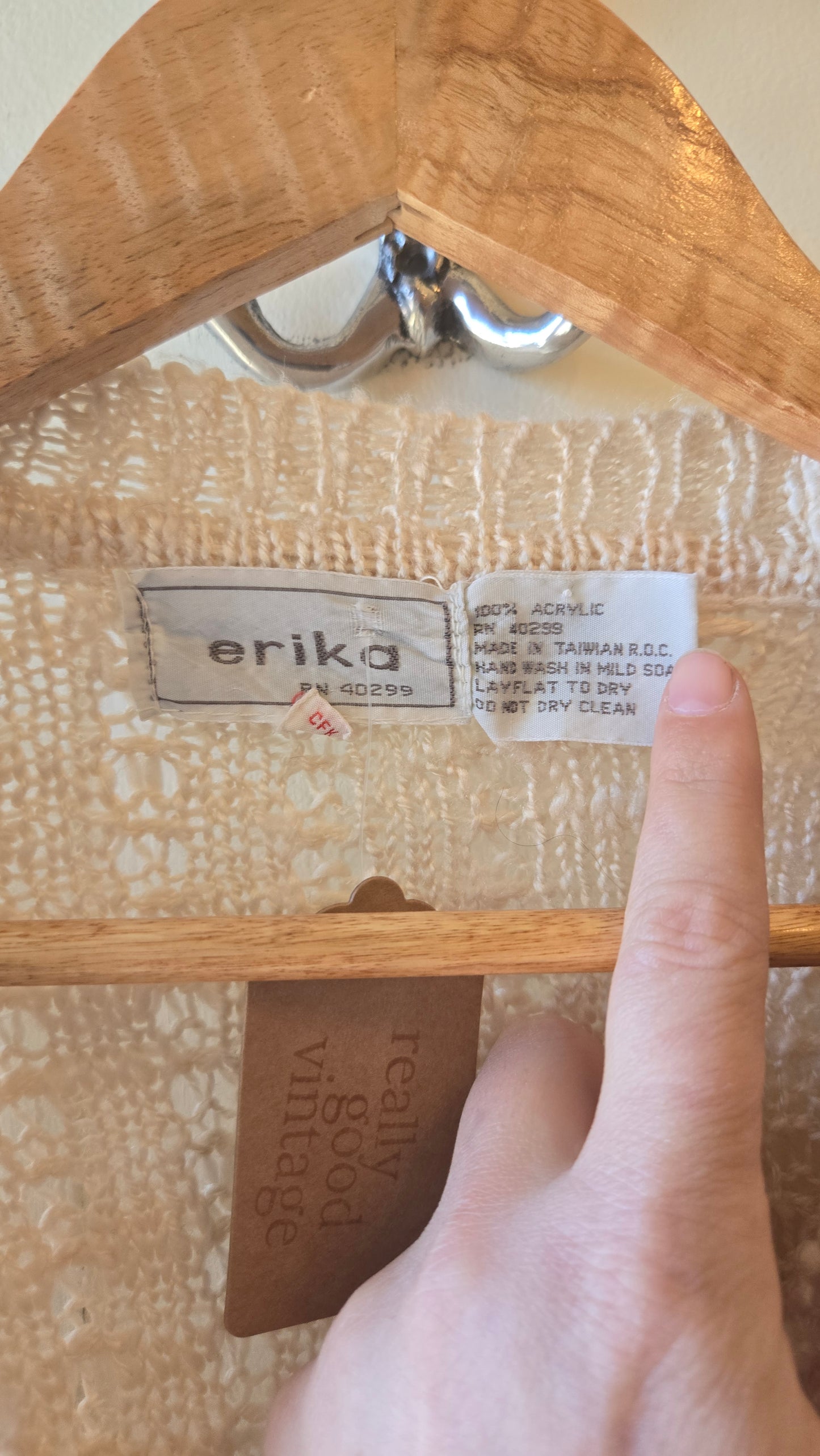 Nubby ivory pocket cardigan