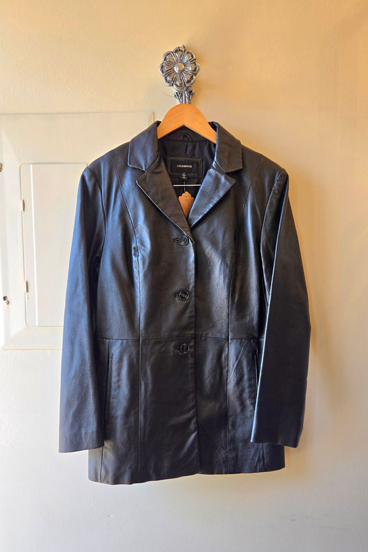 Colebrook black leather blazer