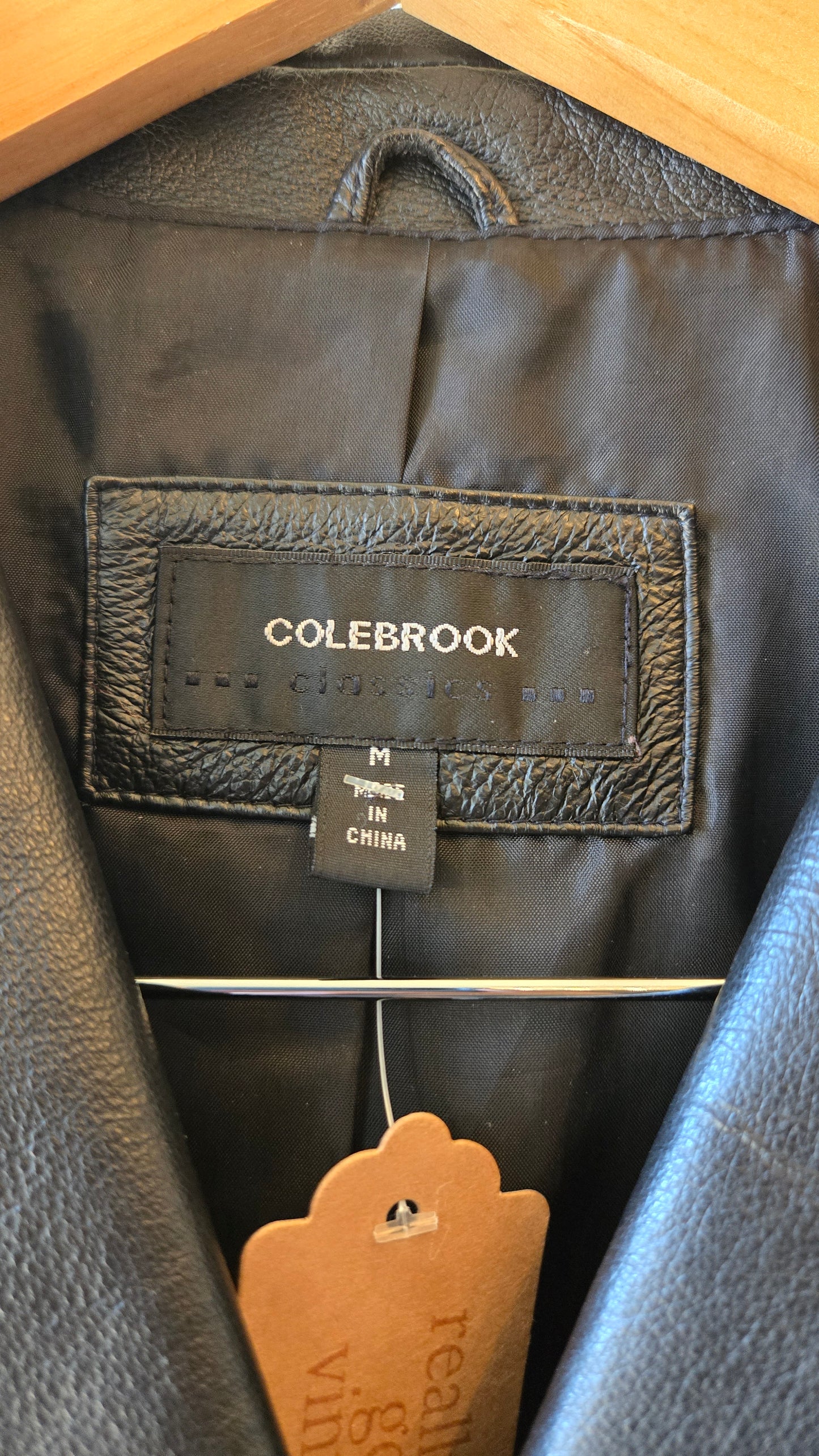 Colebrook black leather blazer