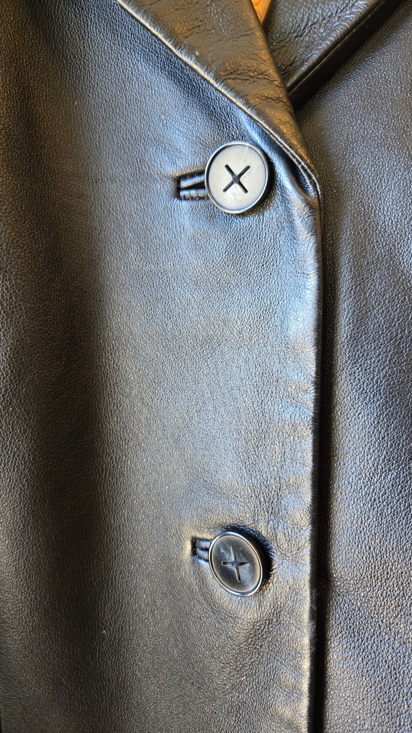 Colebrook black leather blazer