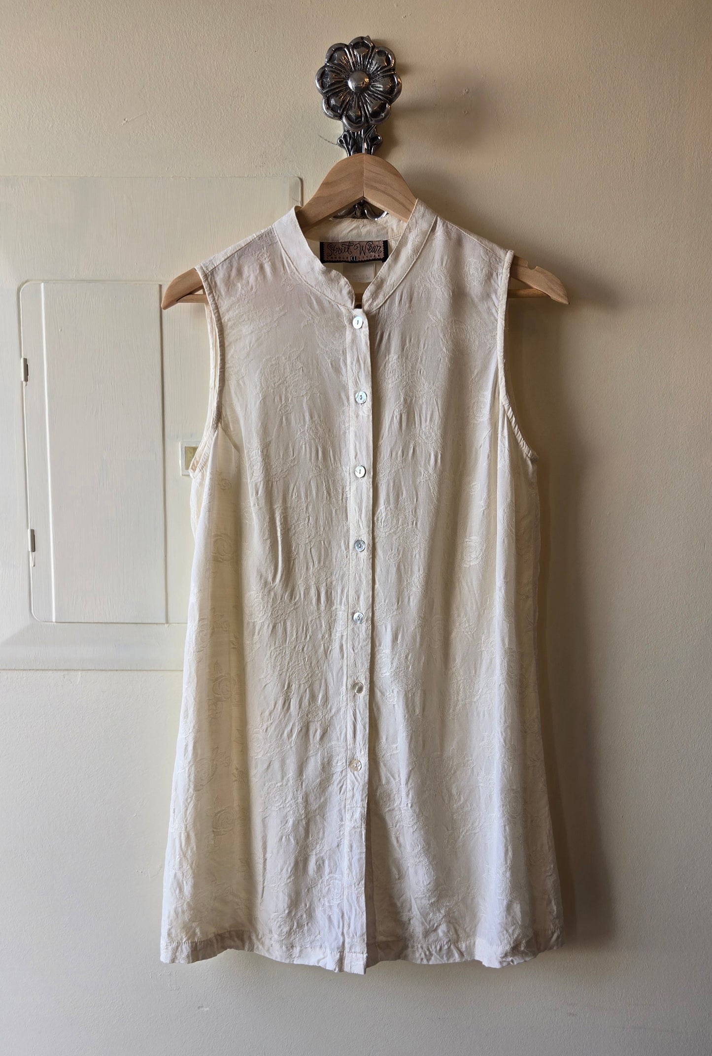 Carole Little cream embossed tunic