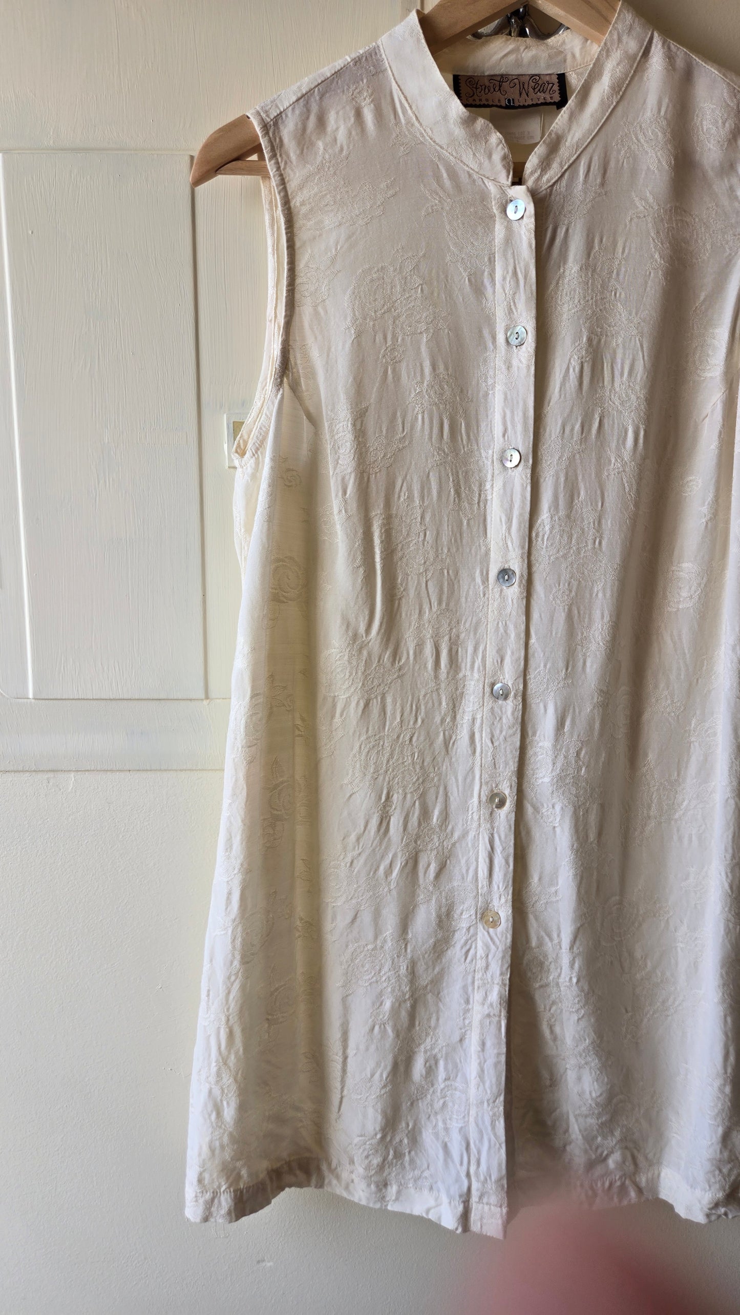 Carole Little cream embossed tunic