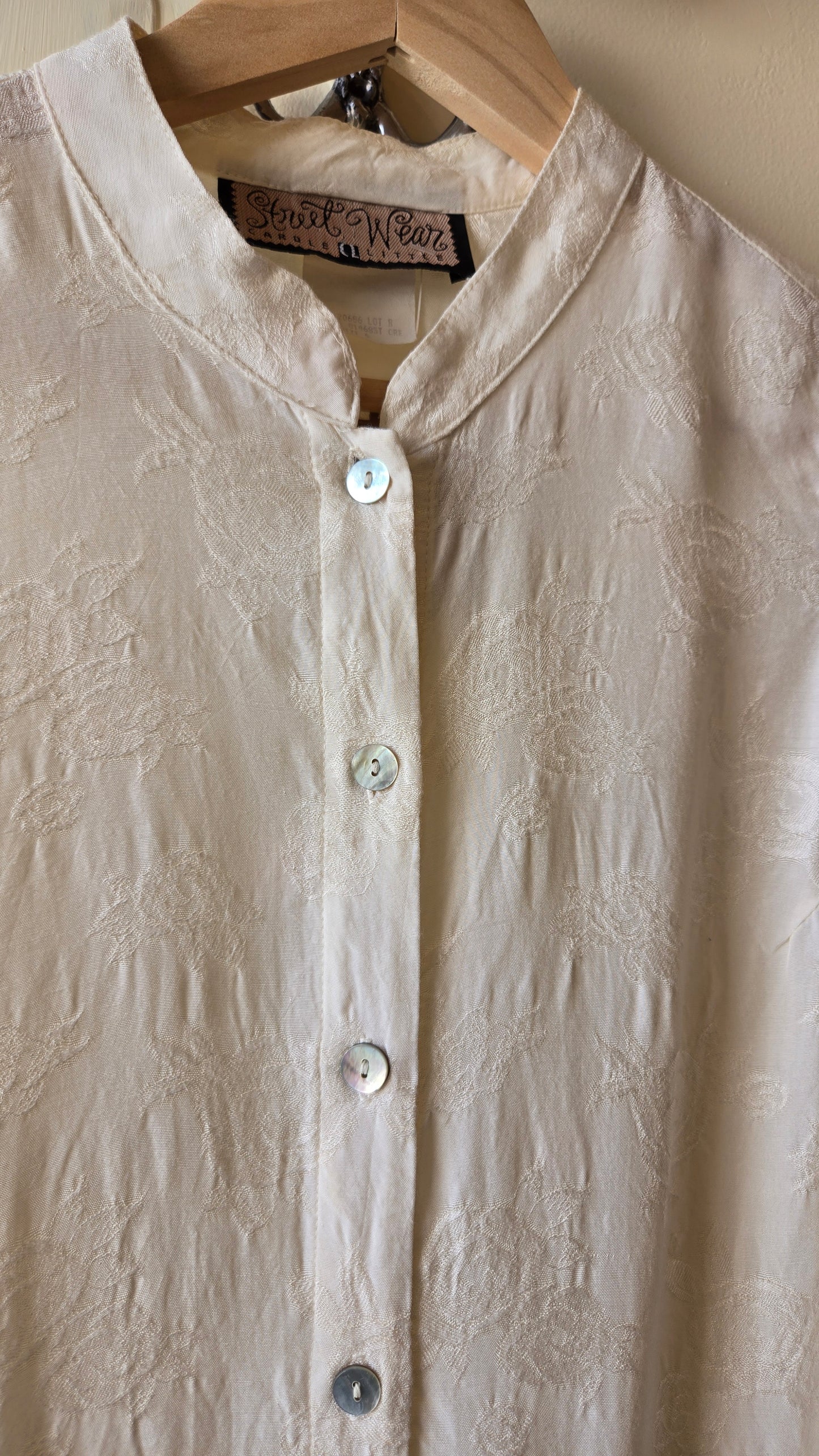Carole Little cream embossed tunic