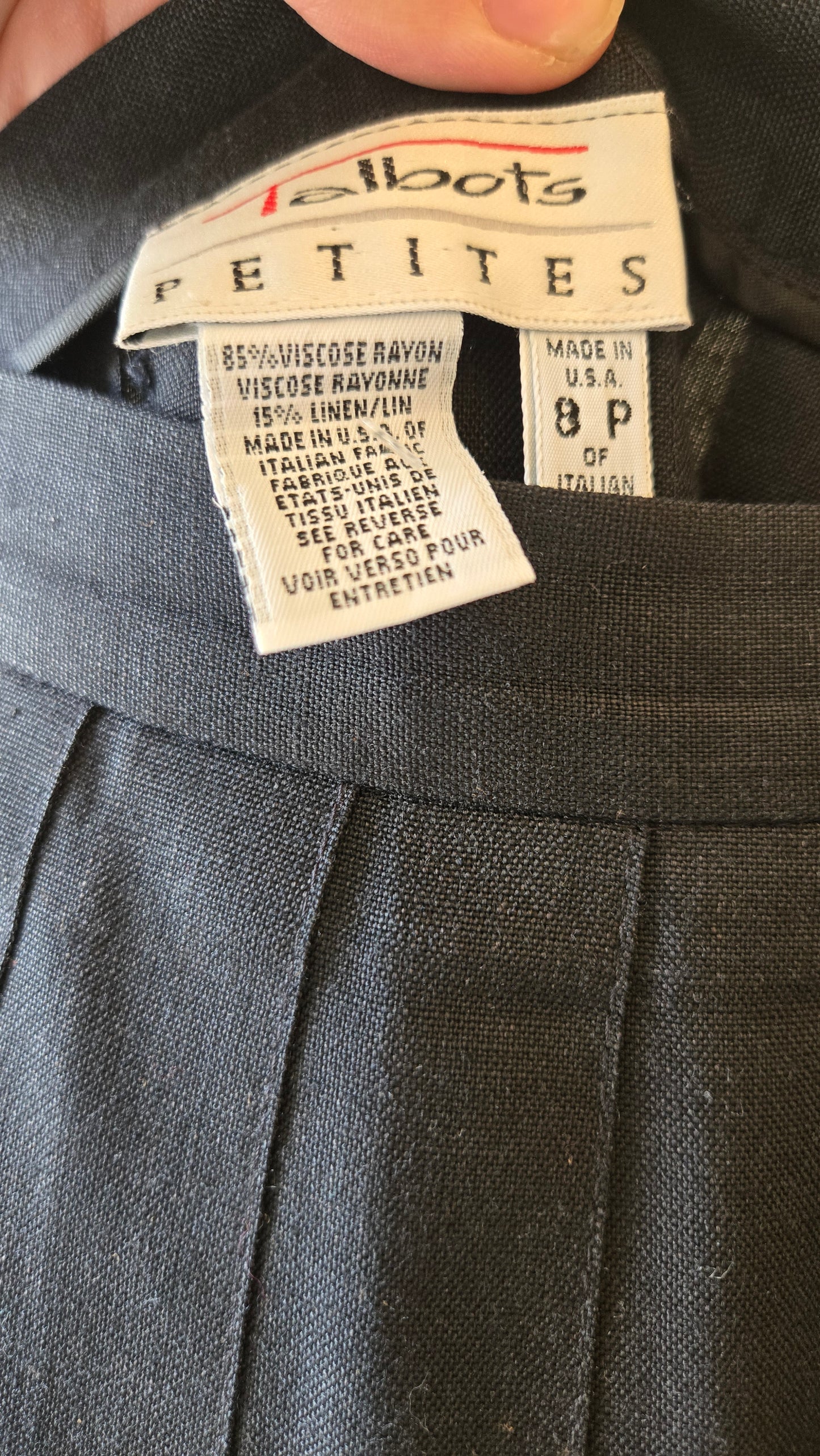 Talbots black pleated midiskirt