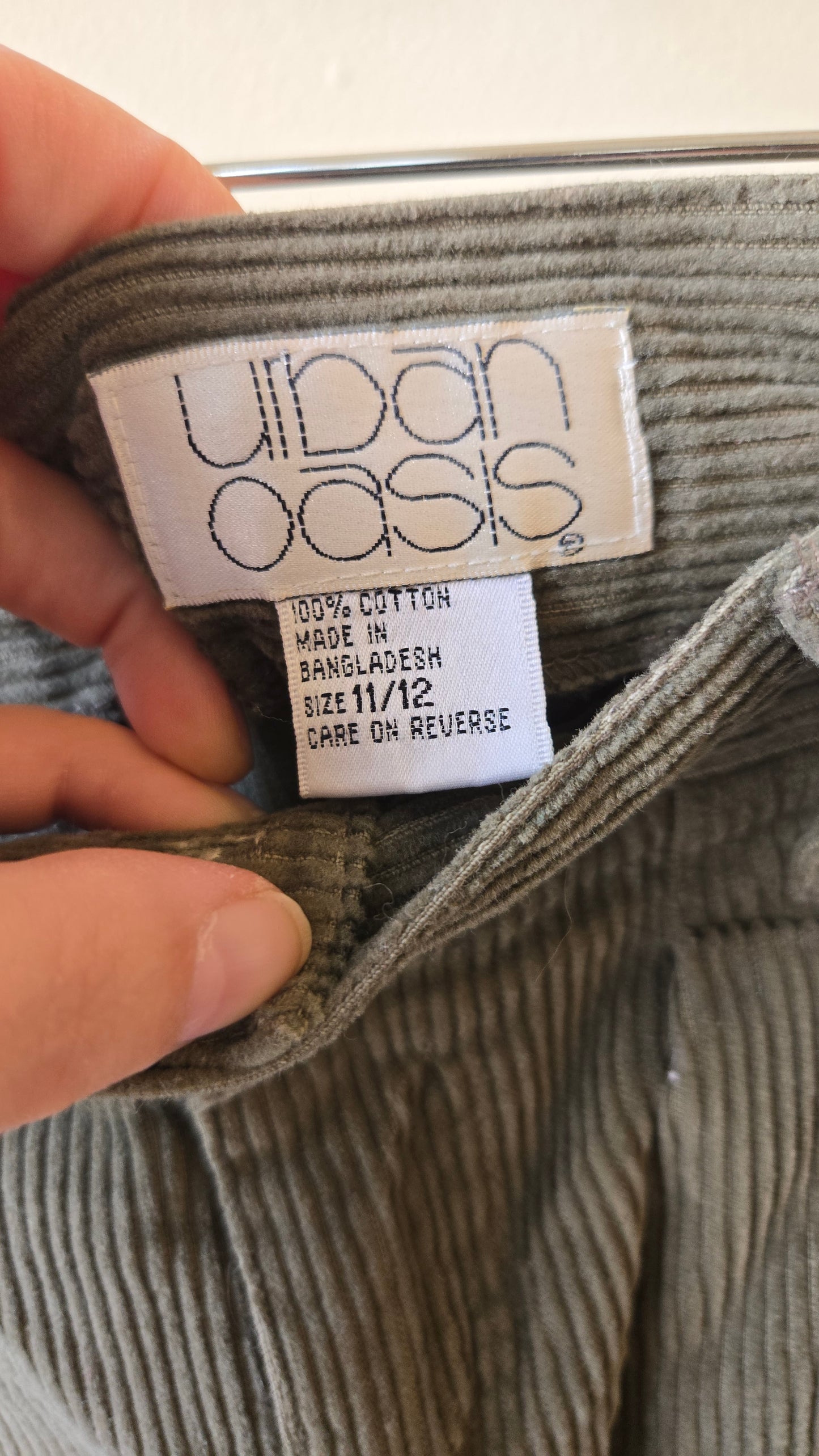 Dark sage corduroy Bermuda shorts