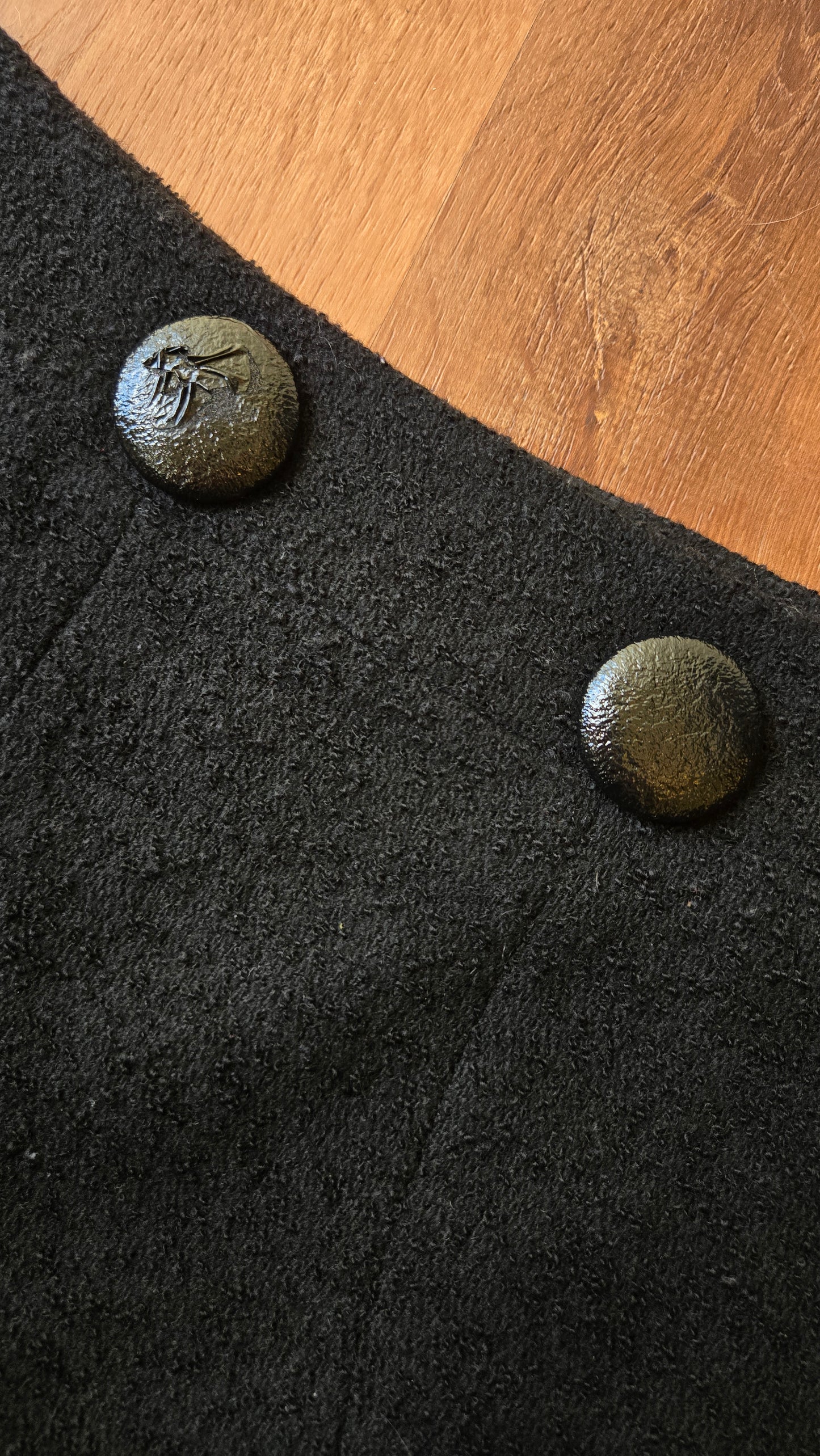 Yoana Baraschi black button boucle mini skirt