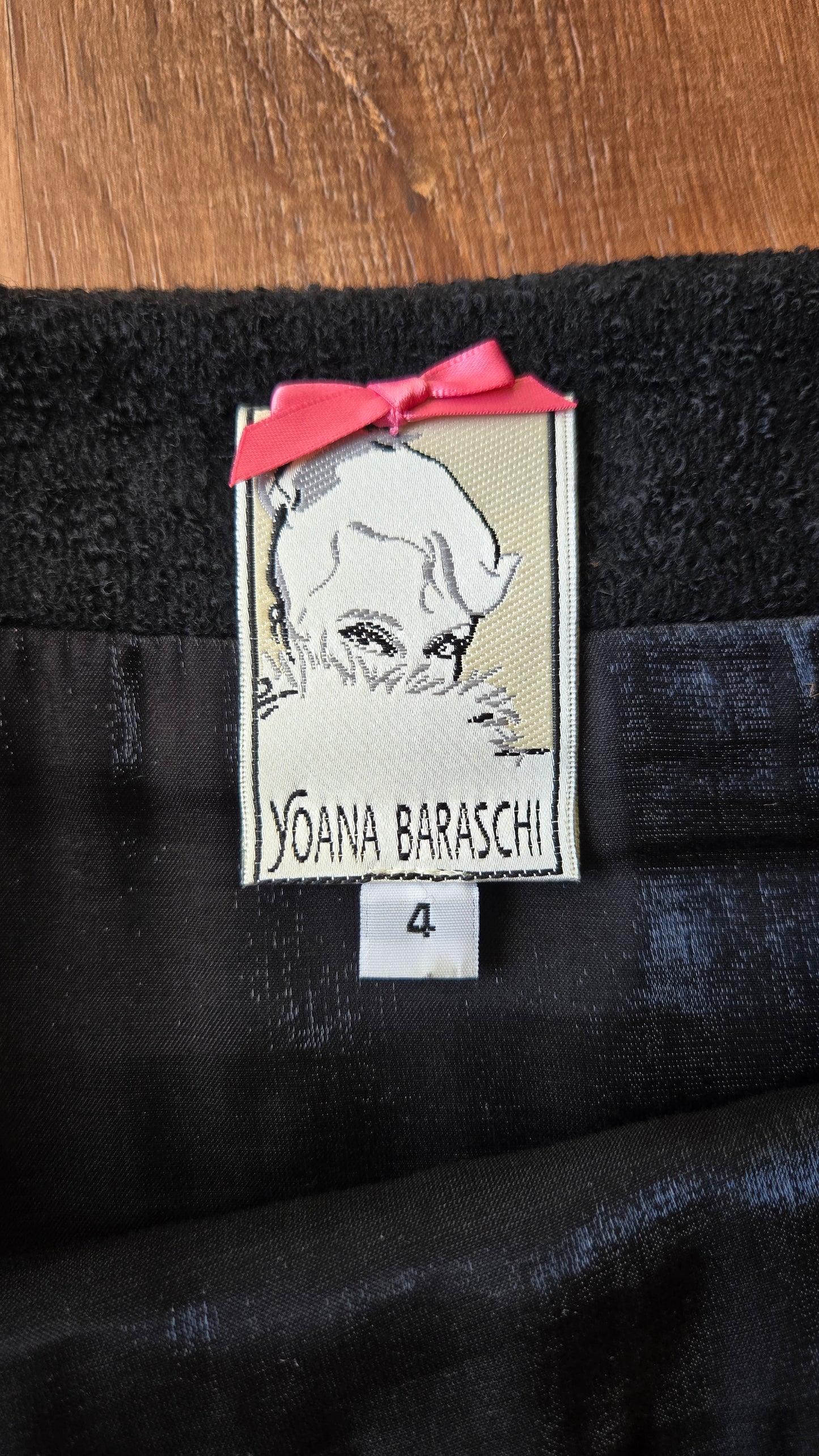 Yoana Baraschi black button boucle mini skirt