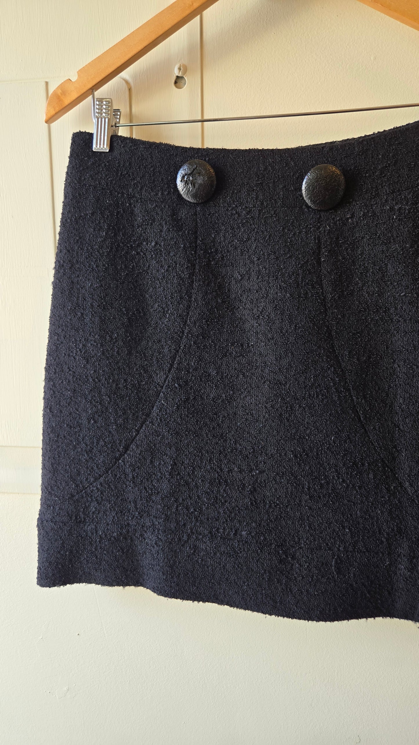 Yoana Baraschi black button boucle mini skirt