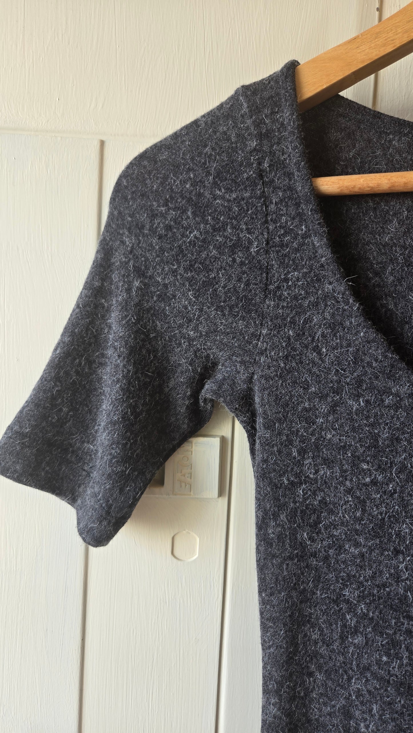 Grey fuzzy bodycon dress