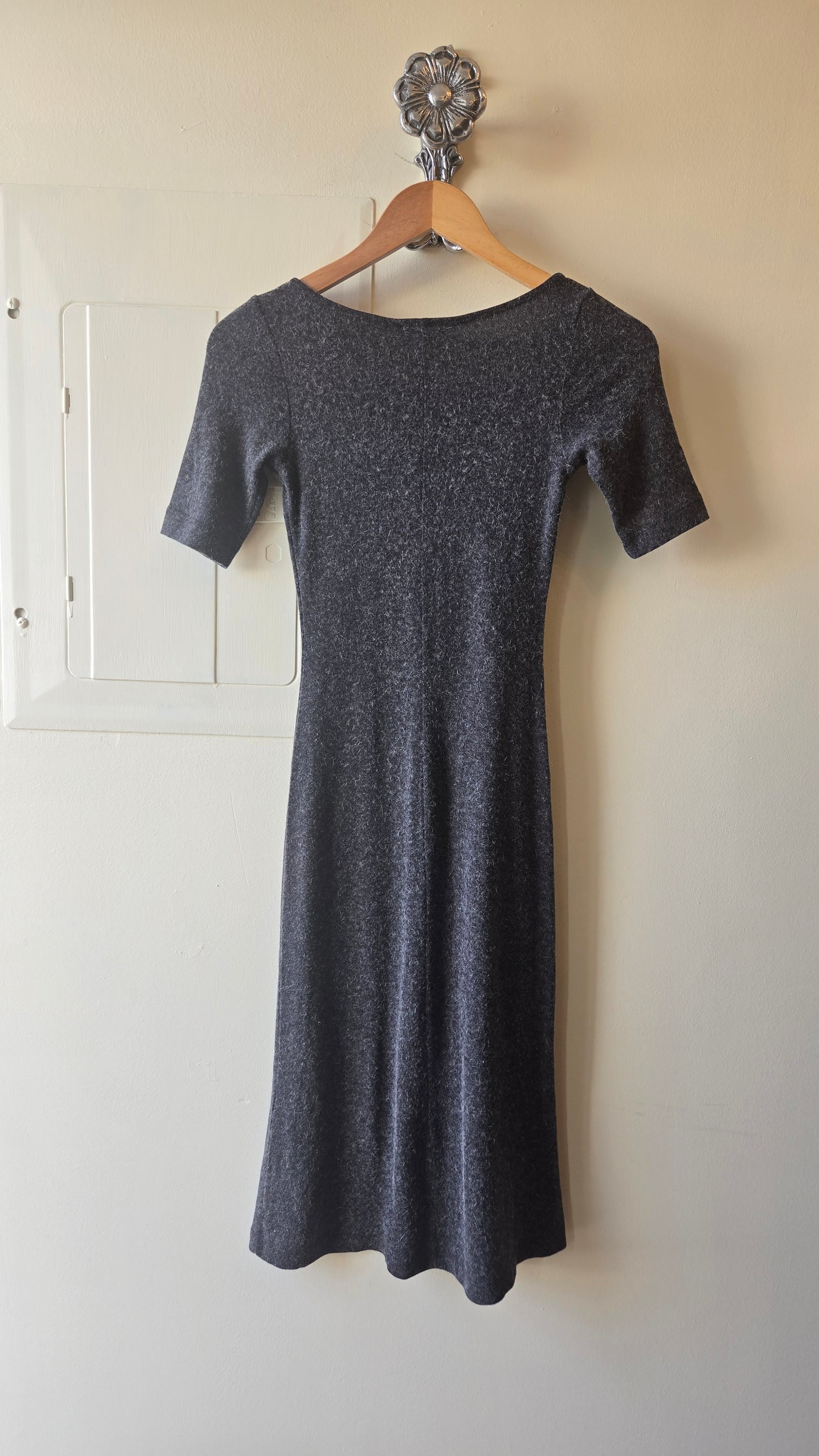 Grey fuzzy bodycon dress