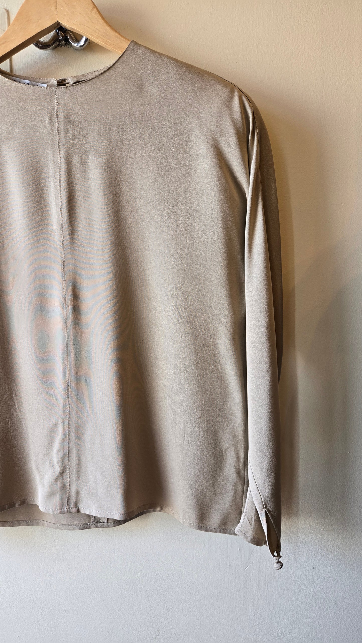 Calvin Klein taupe silk blouse