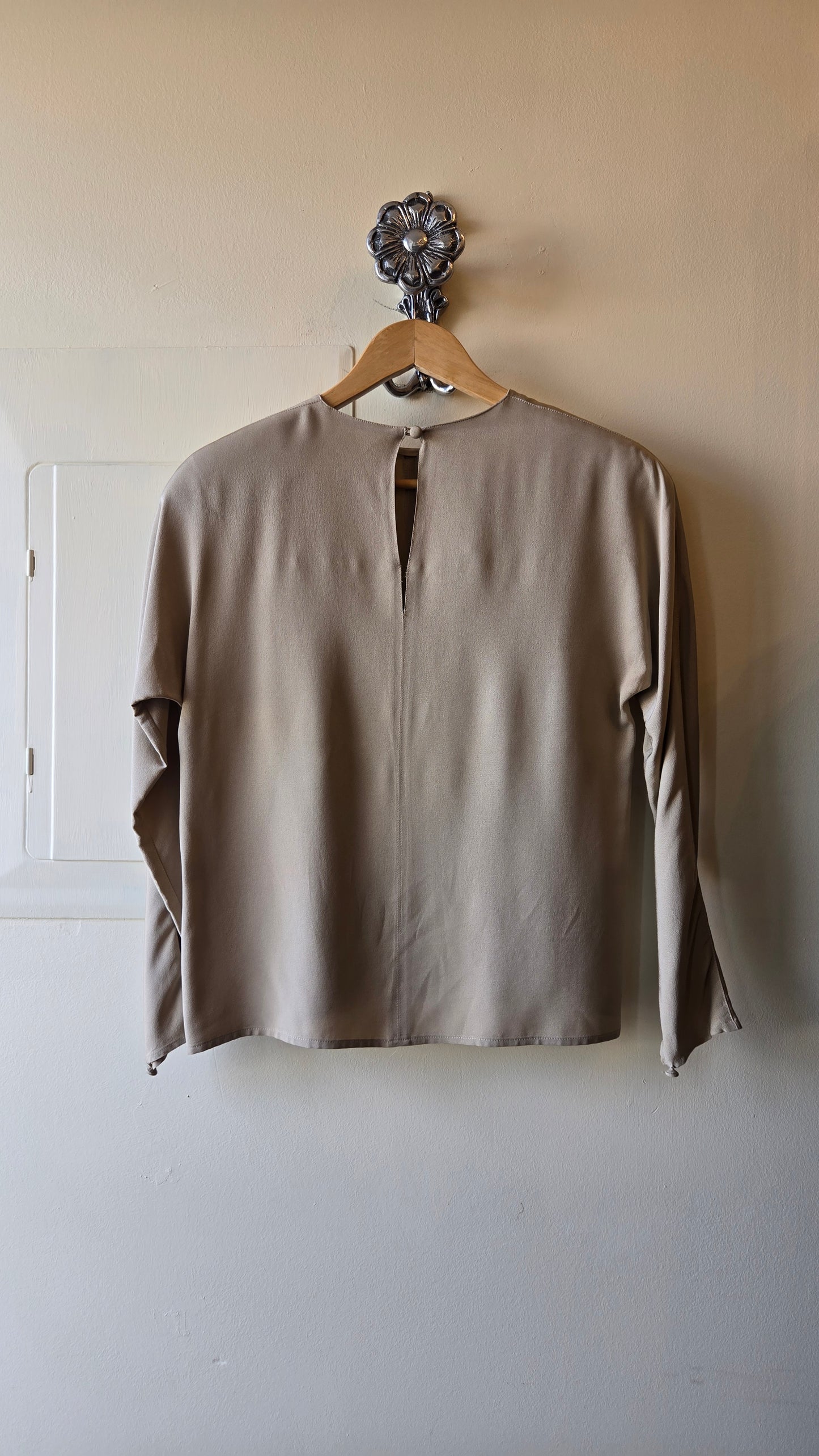 Calvin Klein taupe silk blouse