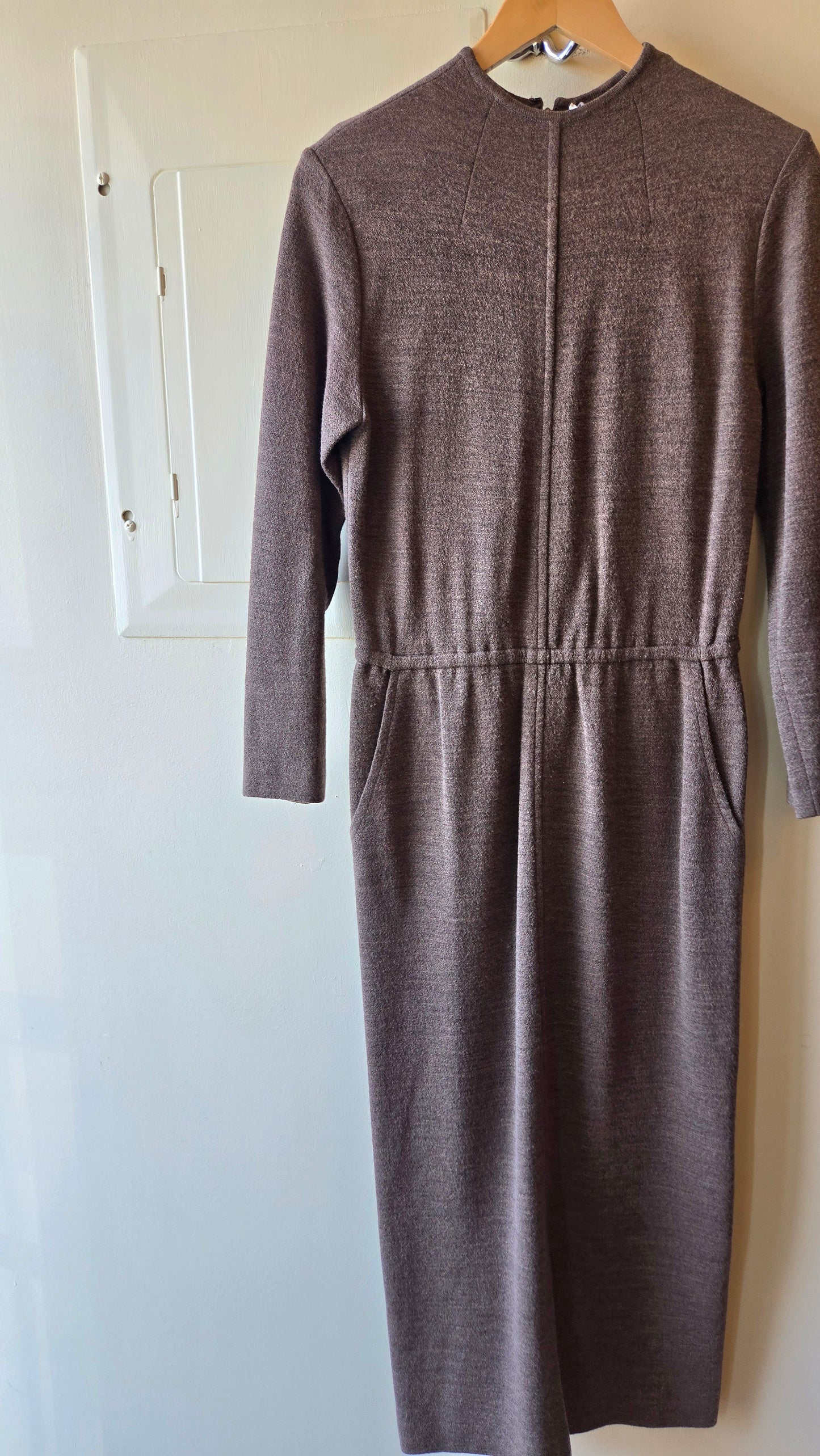 Jones NY taupe wool column dress