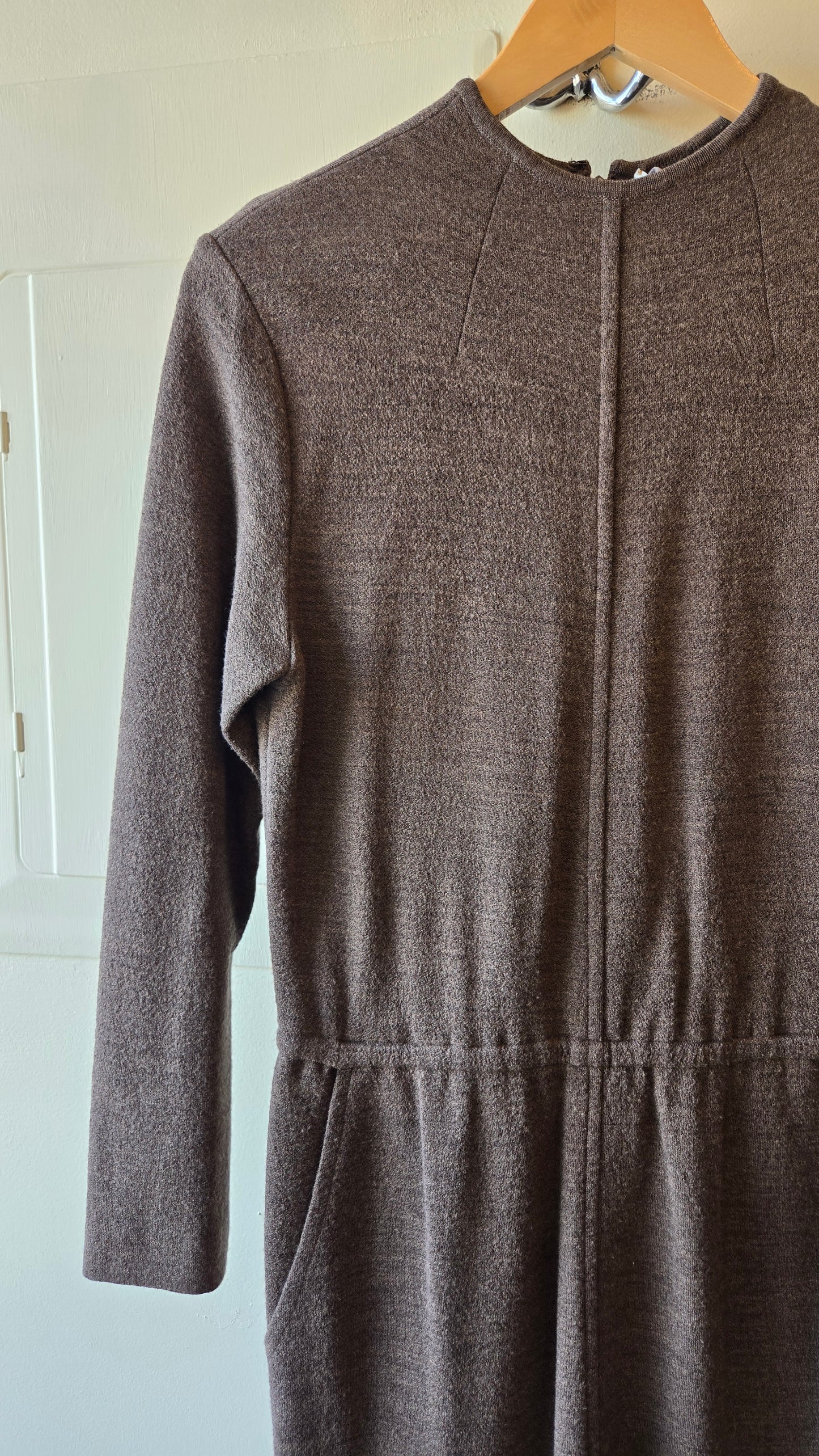 Jones NY taupe wool column dress