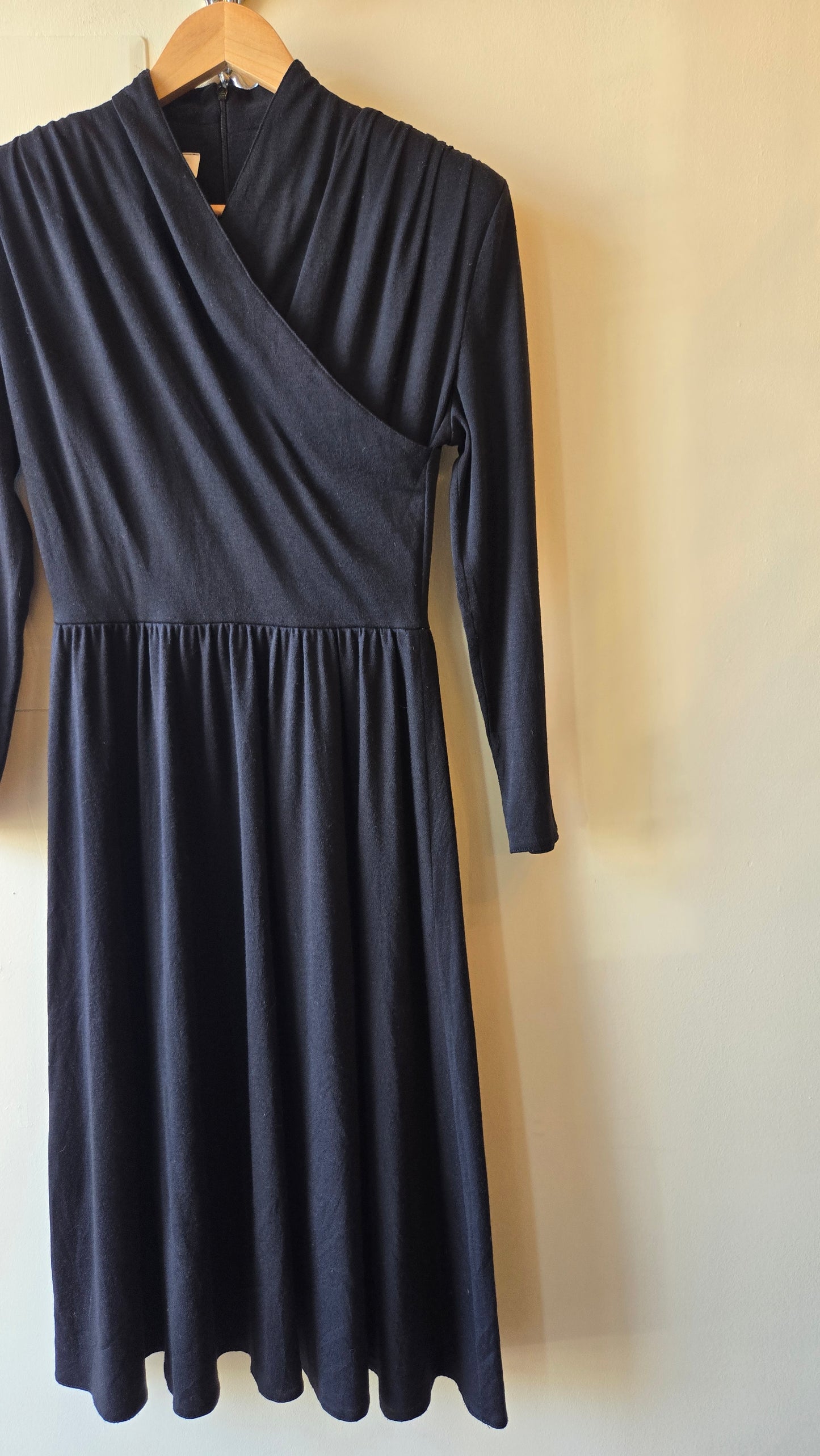 Caron Petite black jersey faux wrap dress