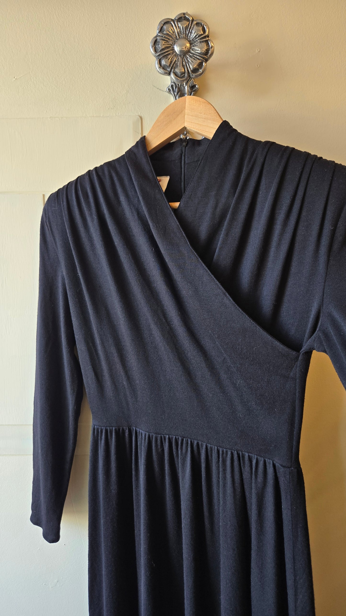 Caron Petite black jersey faux wrap dress