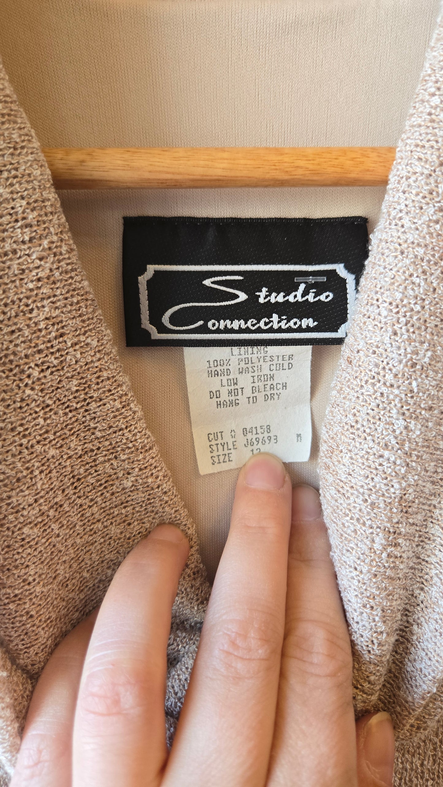 Studio Connection beige cowl dress