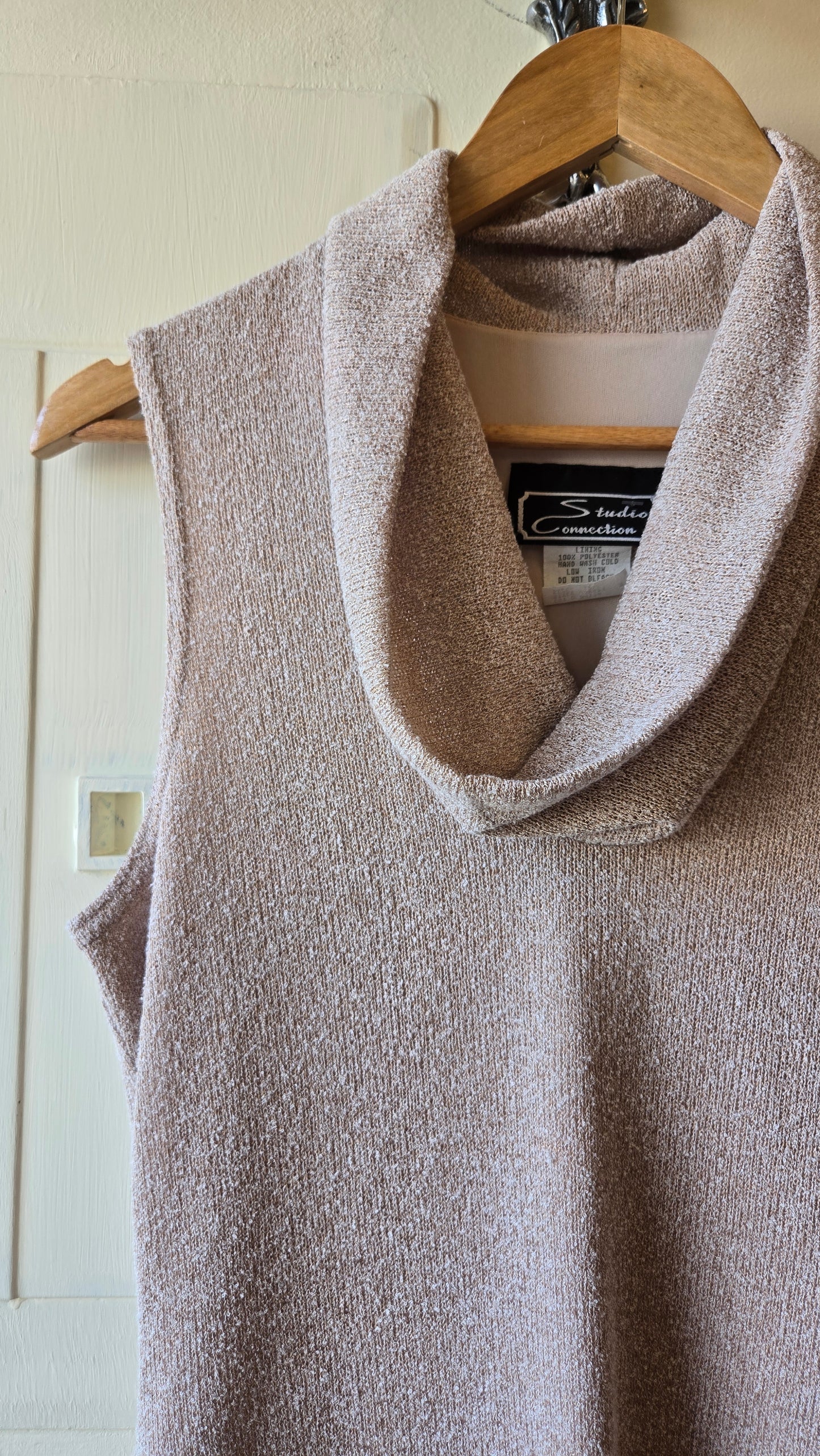 Studio Connection beige cowl dress