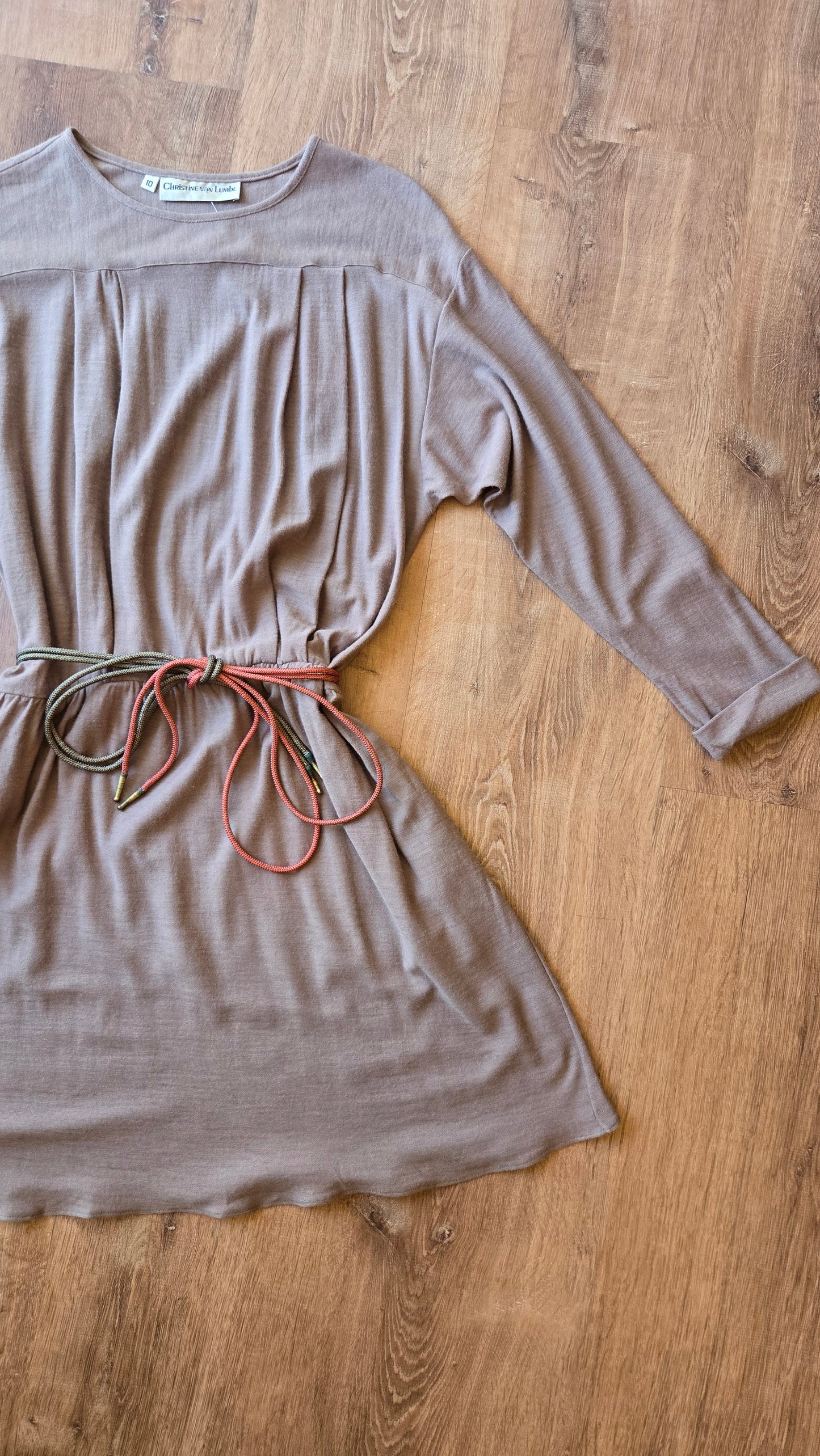 Christine von Lumb taupe mini dress