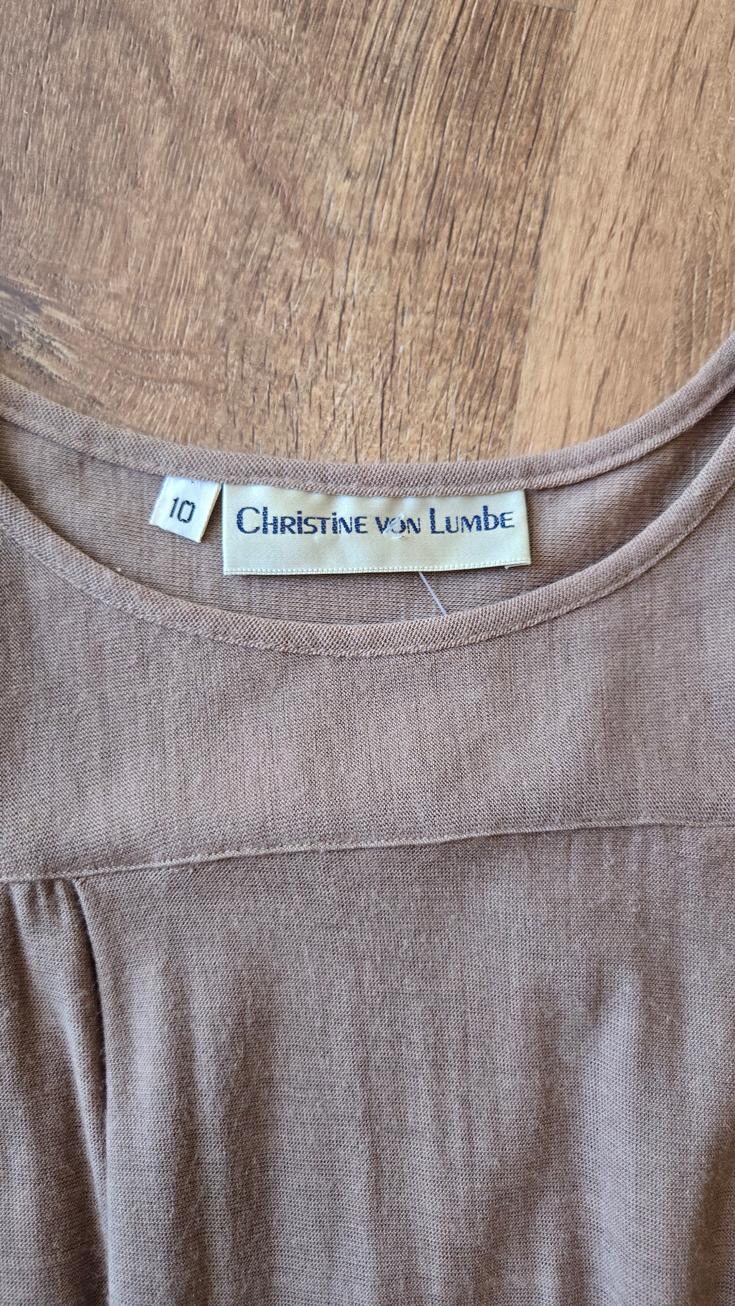Christine von Lumb taupe mini dress