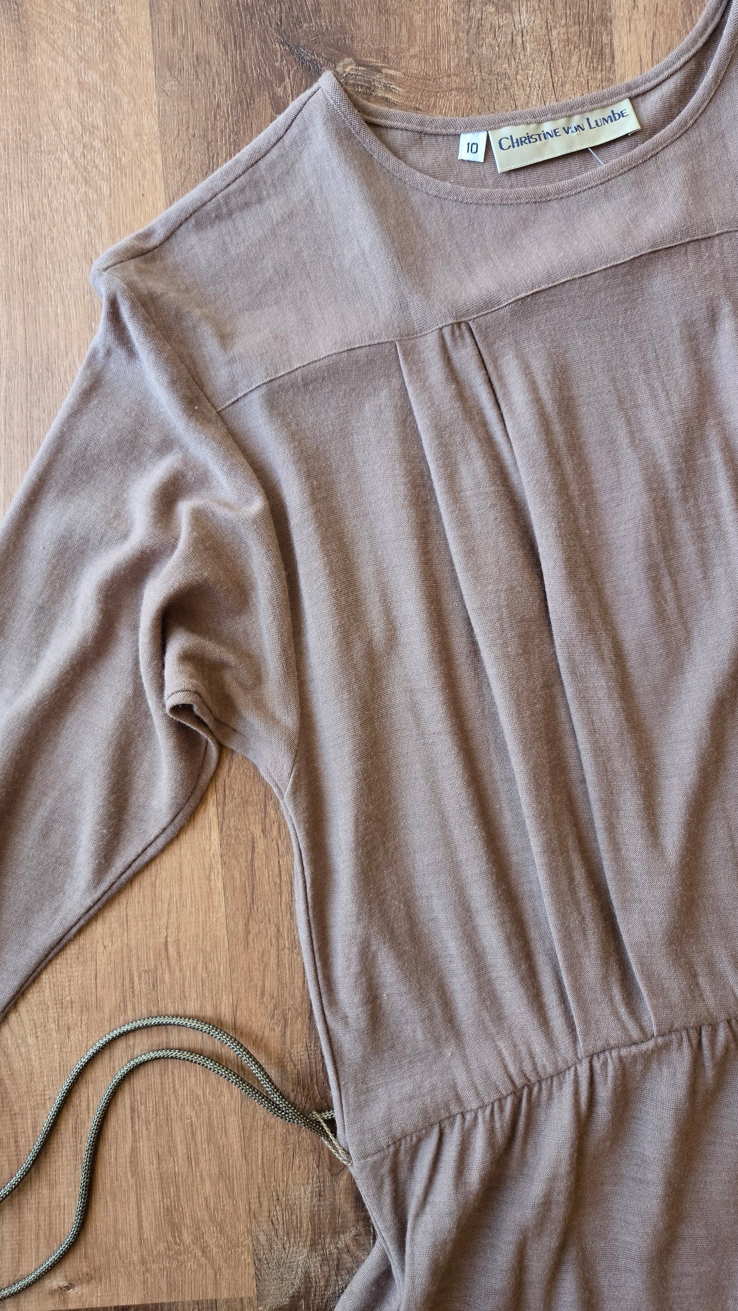 Christine von Lumb taupe mini dress