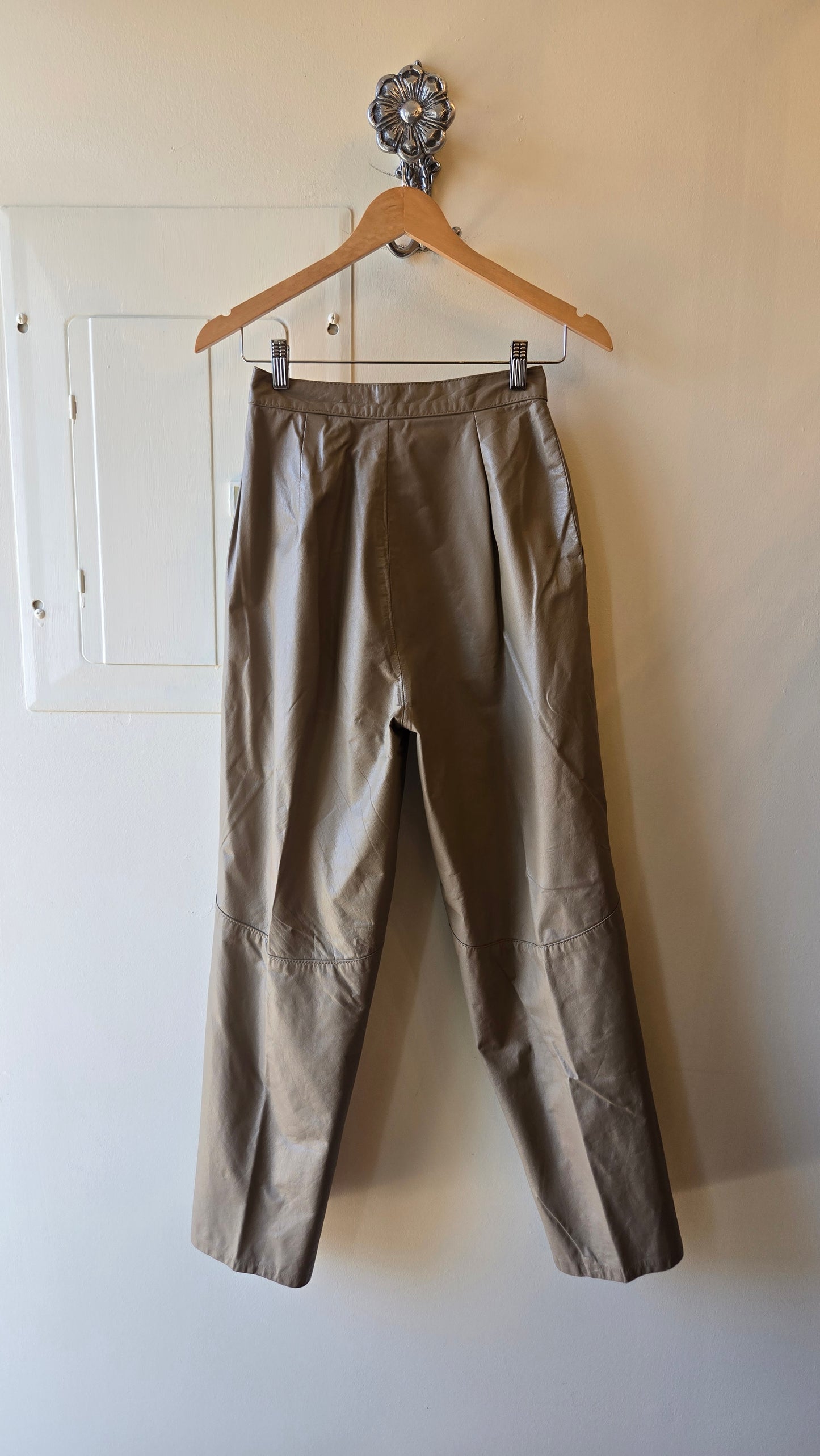 Josef Bernard taupe leather pants