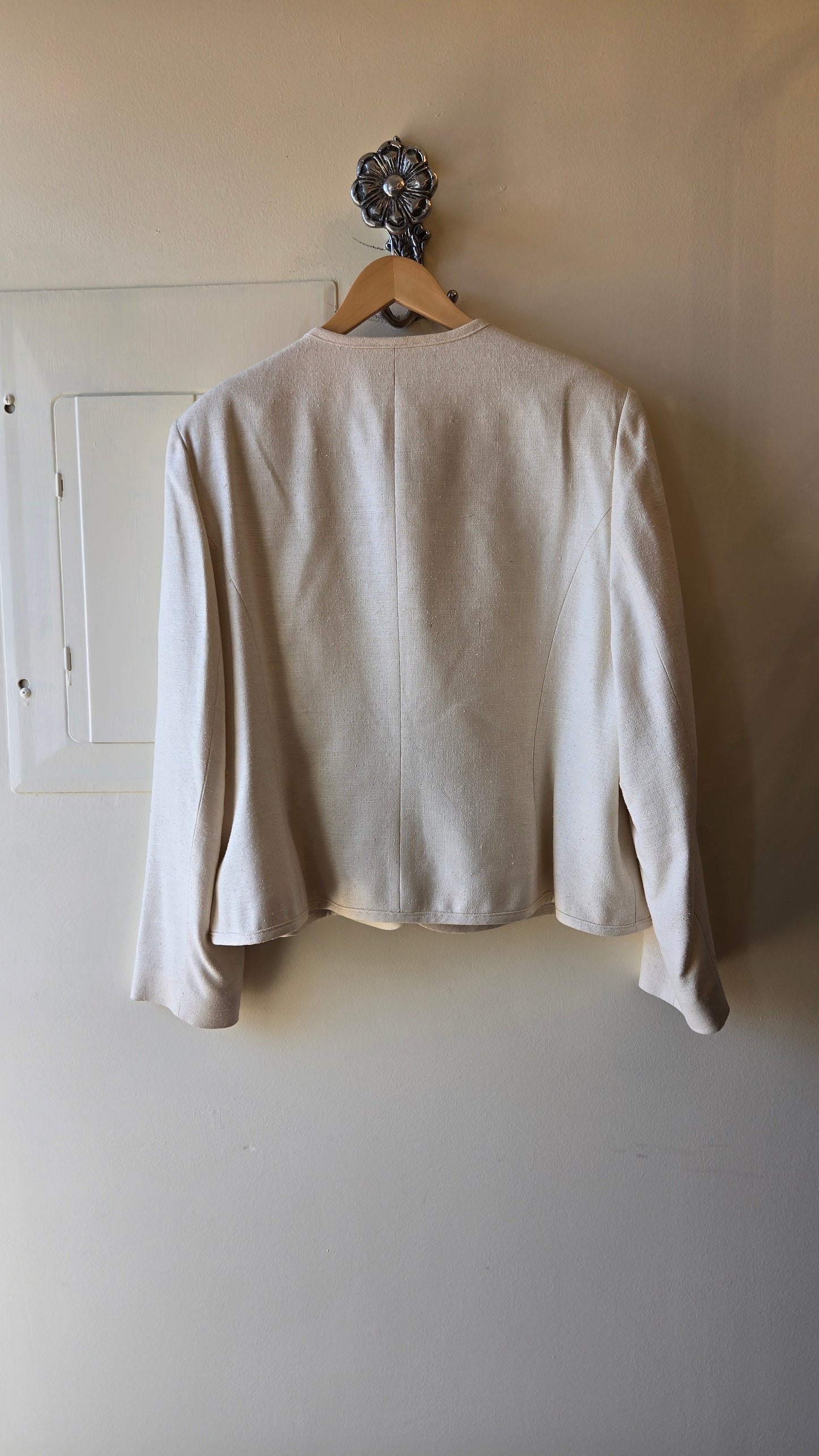Orvis ivory raw silk jacket
