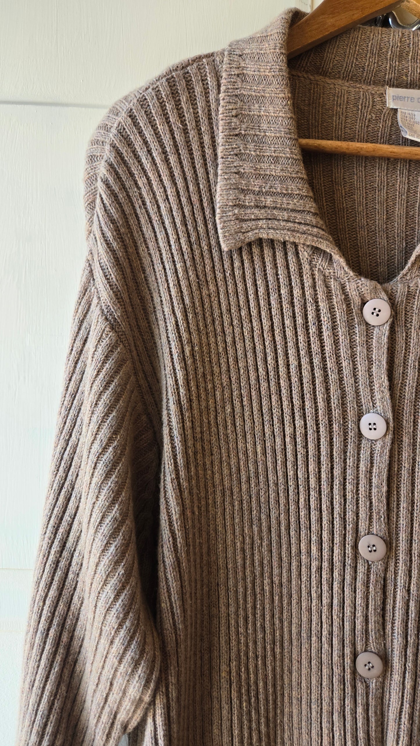 Pierre Cardin tan sweater jacket