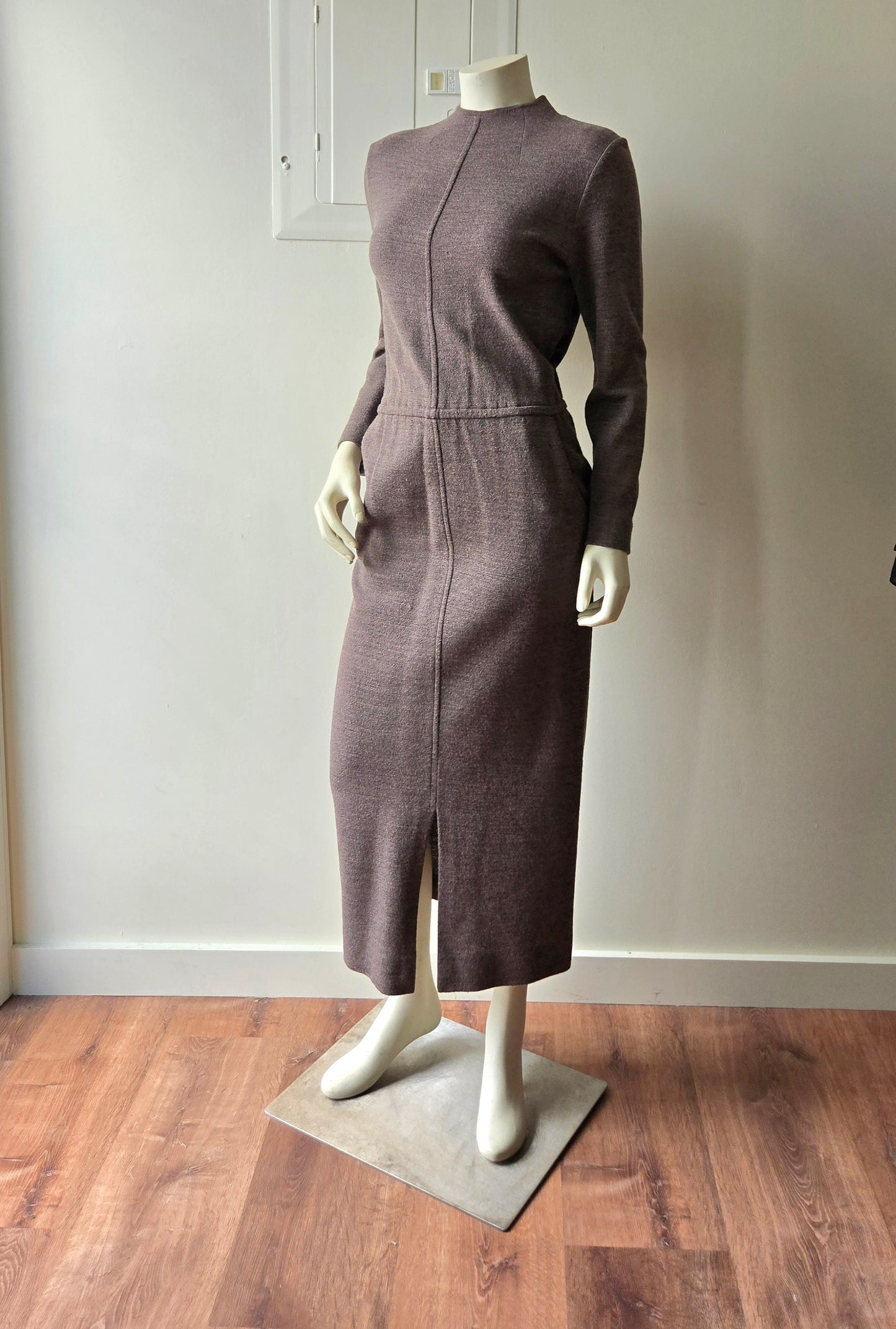 Jones NY taupe wool column dress