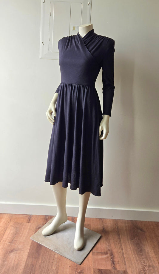 Caron Petite black jersey faux wrap dress