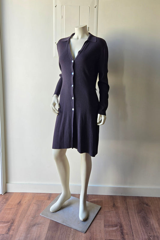 Max Studio brown ribbed cardigan dress