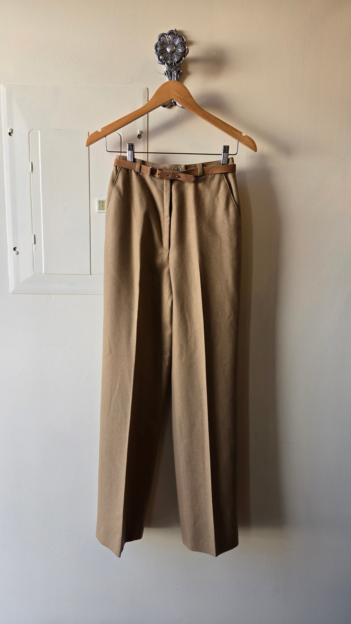 John Meyer camel pant suit