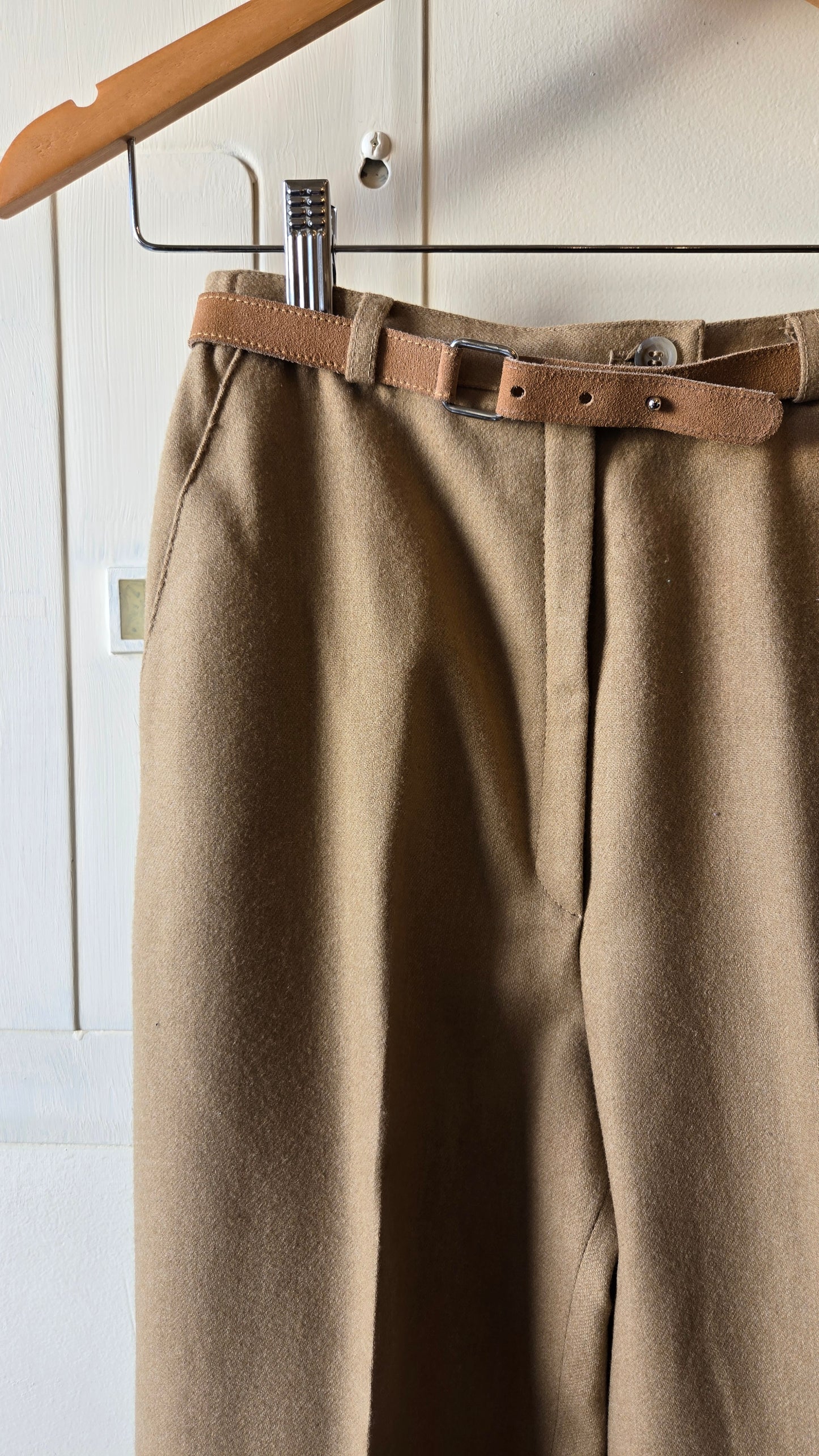 John Meyer camel pant suit