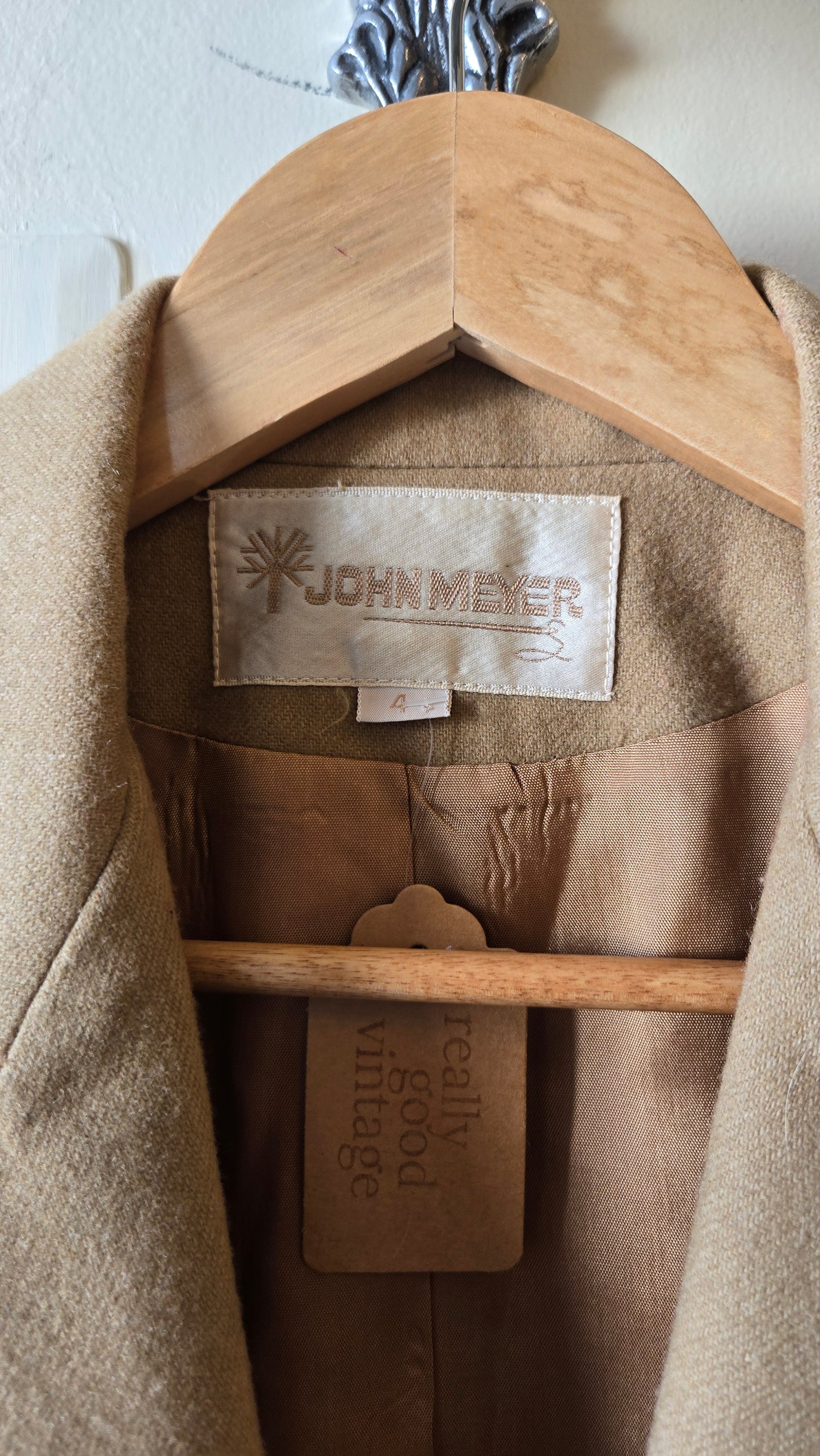 John Meyer camel pant suit