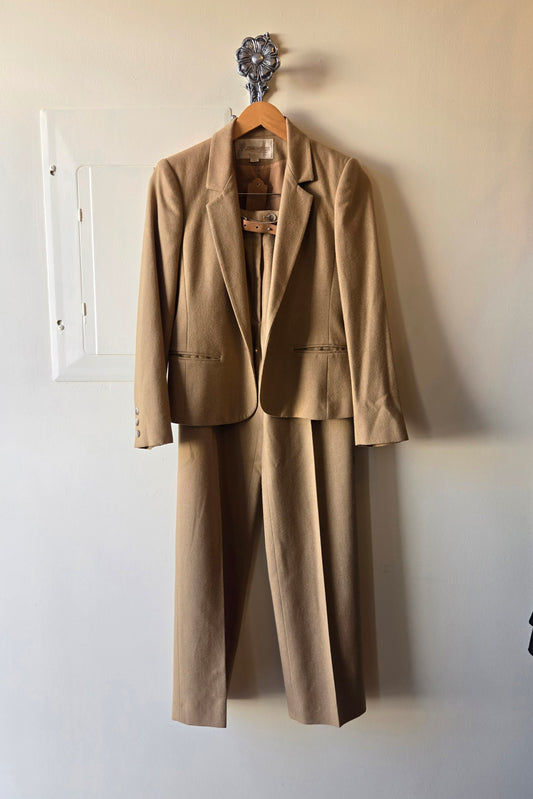 John Meyer camel pant suit