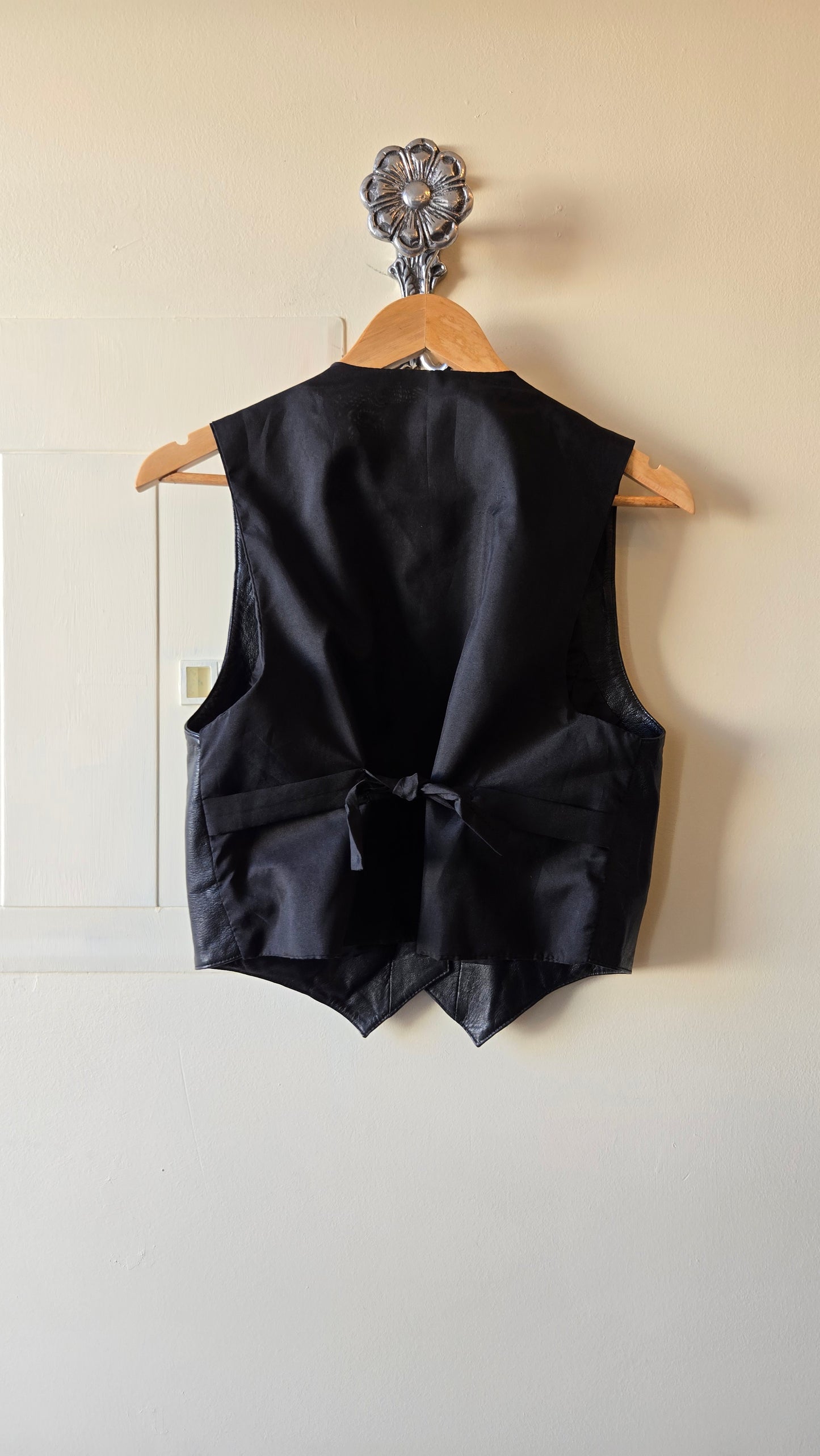 Black leather vest