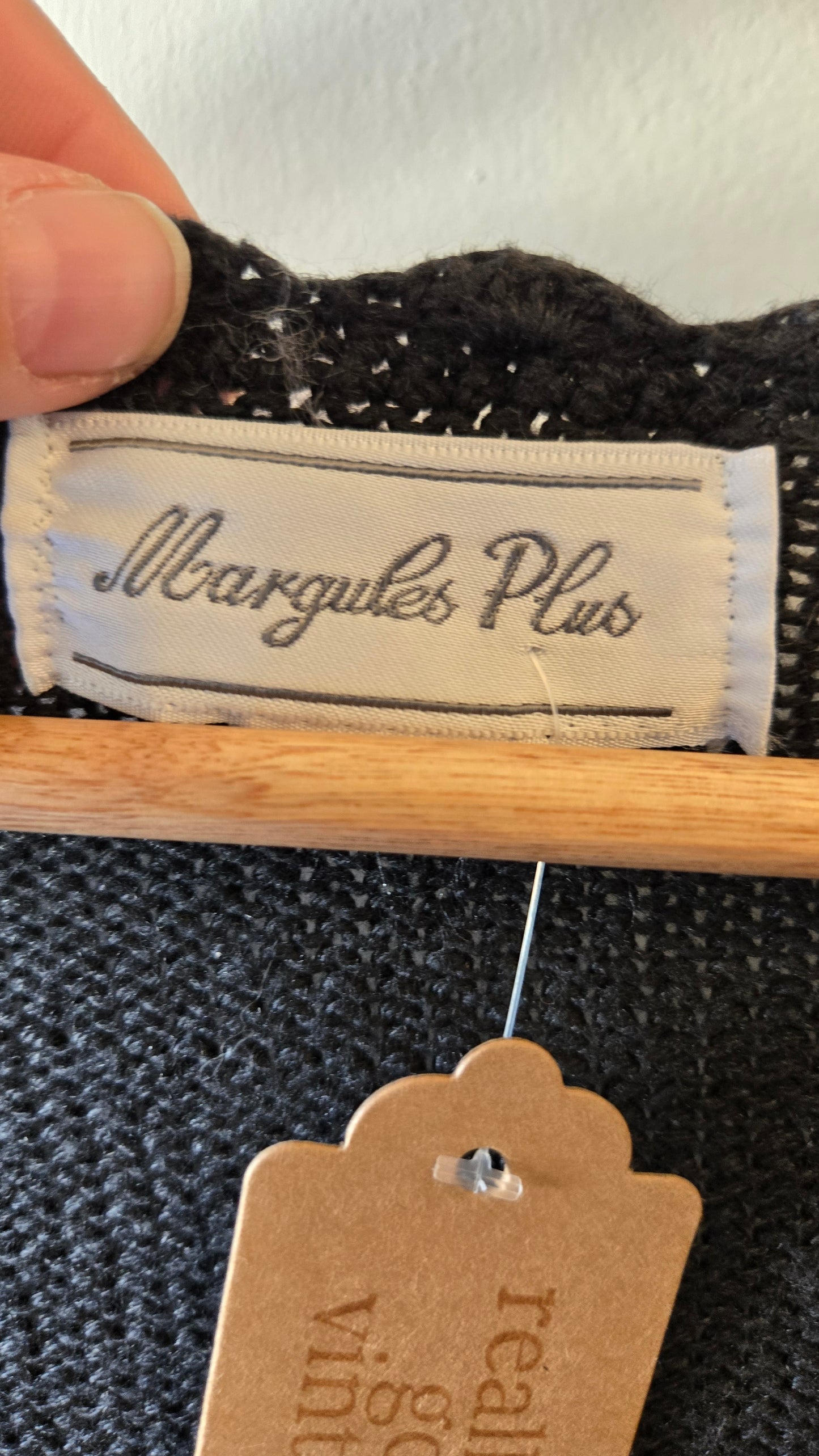 Black scallop & pearl cardigan