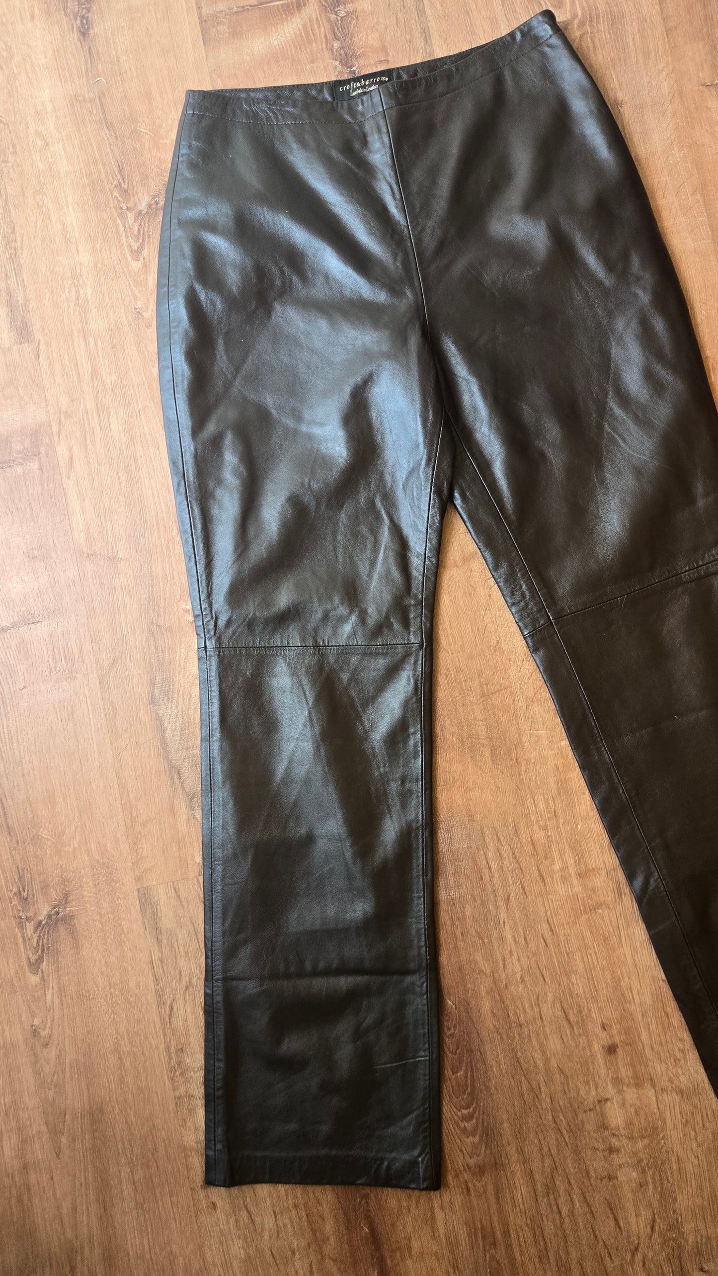 Chocolate brown lambskin leather pants