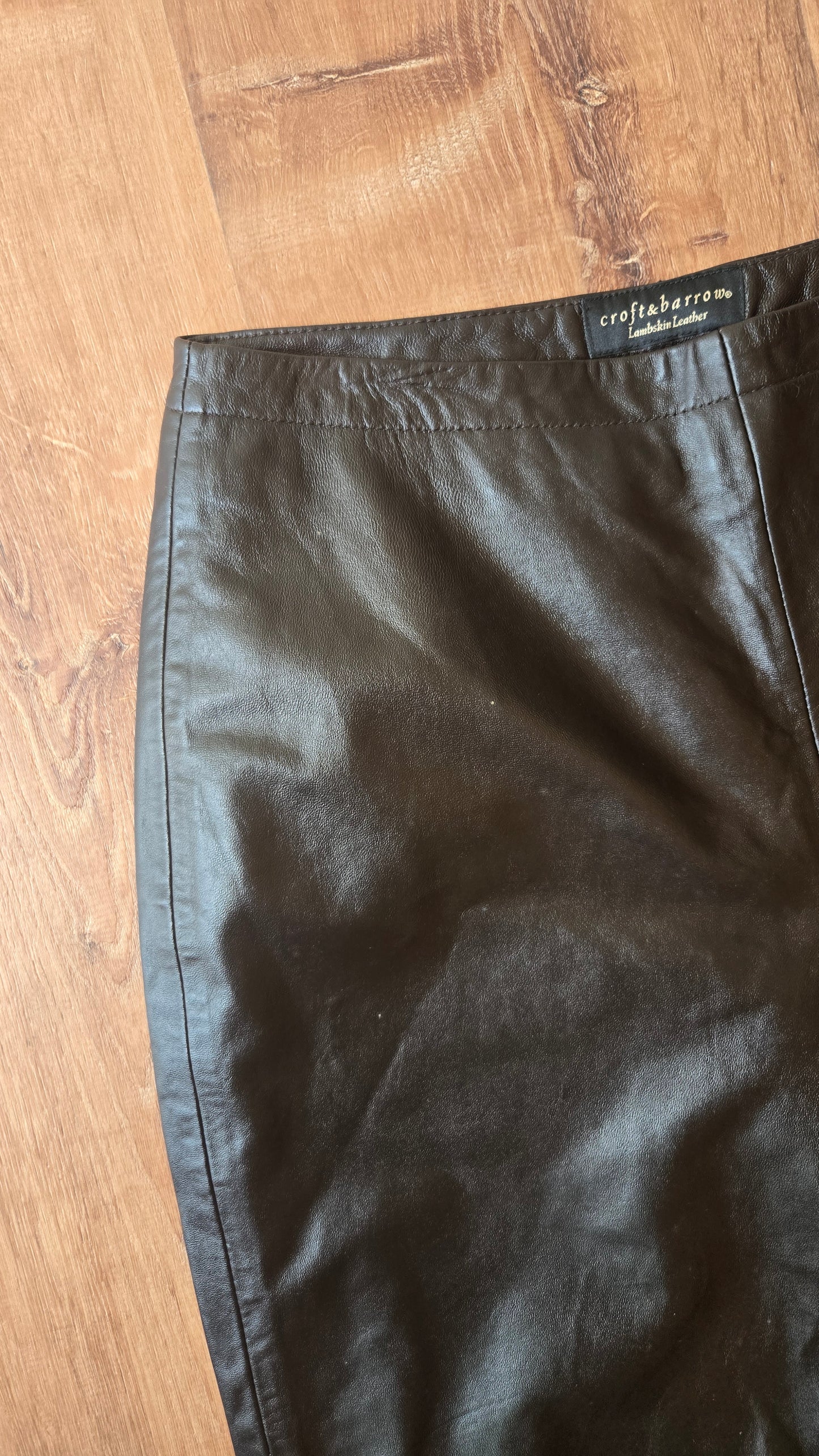 Chocolate brown lambskin leather pants