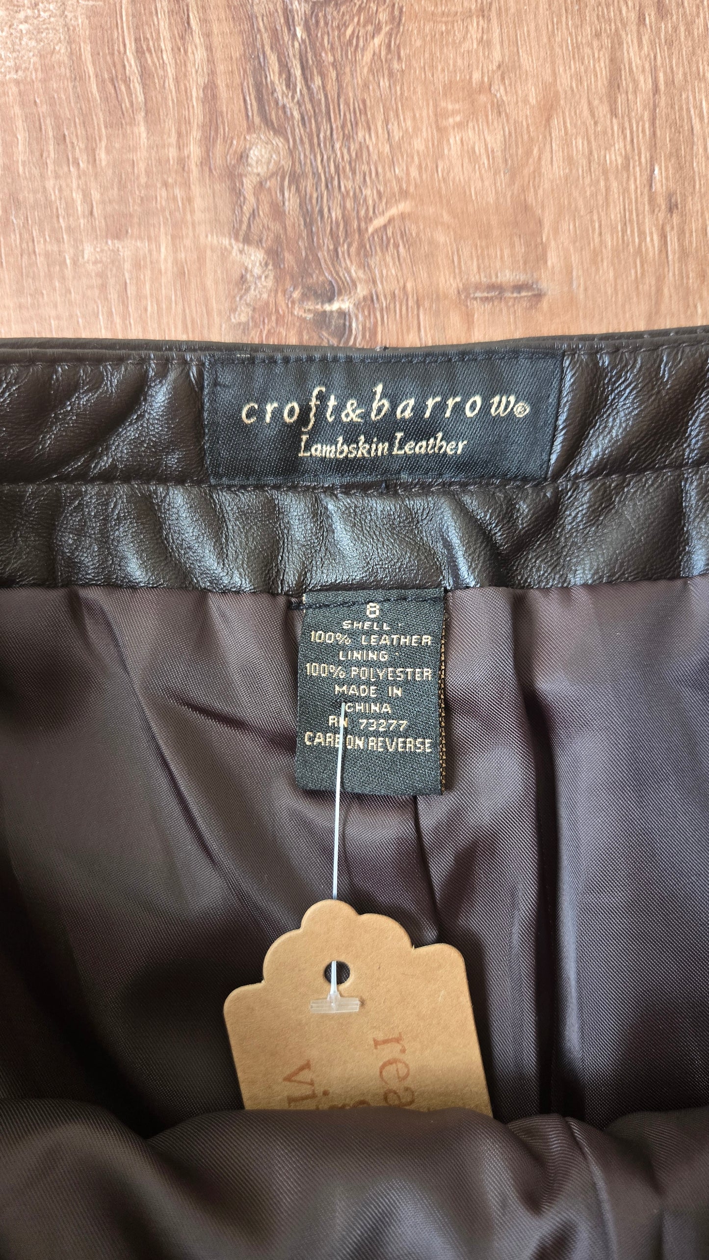Chocolate brown lambskin leather pants