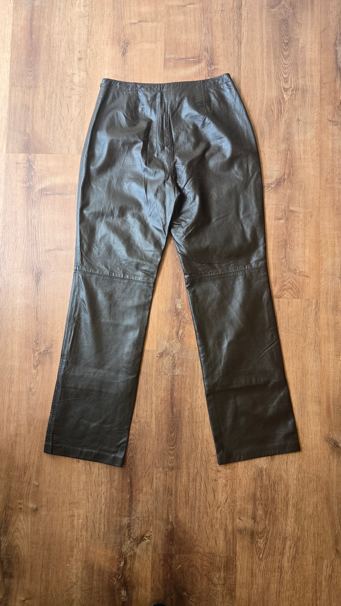 Chocolate brown lambskin leather pants