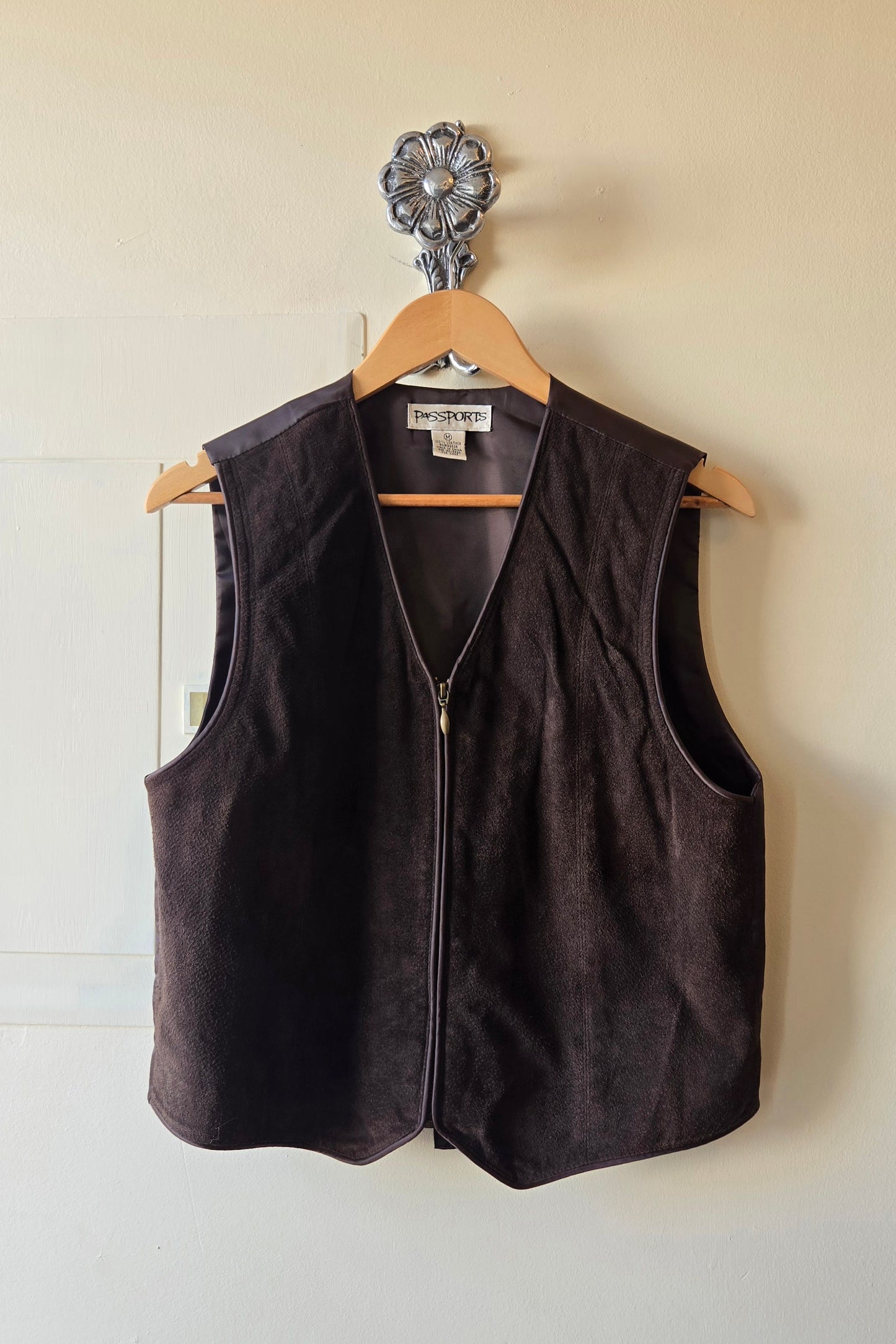 Brown suede vest