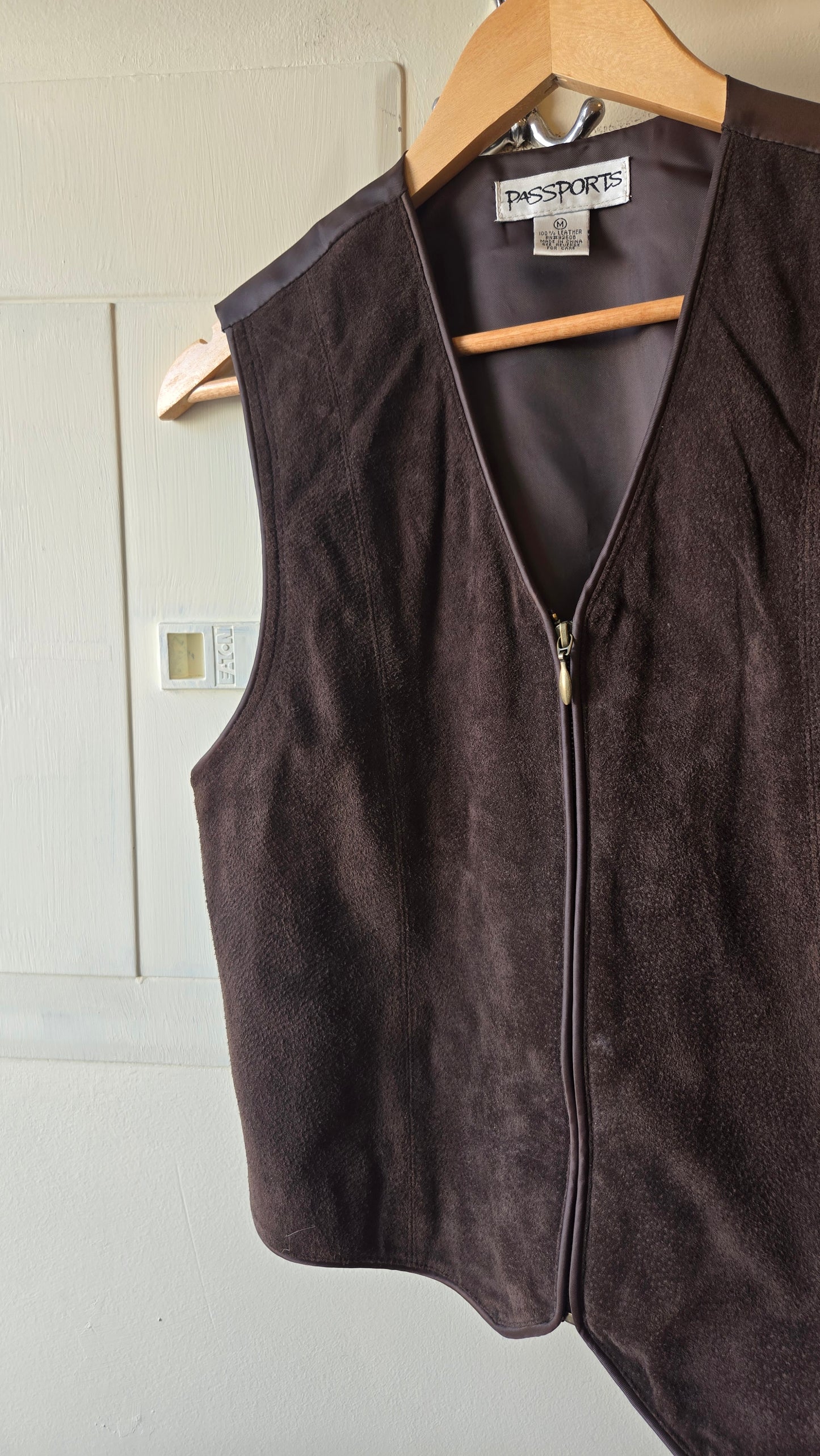 Brown suede vest