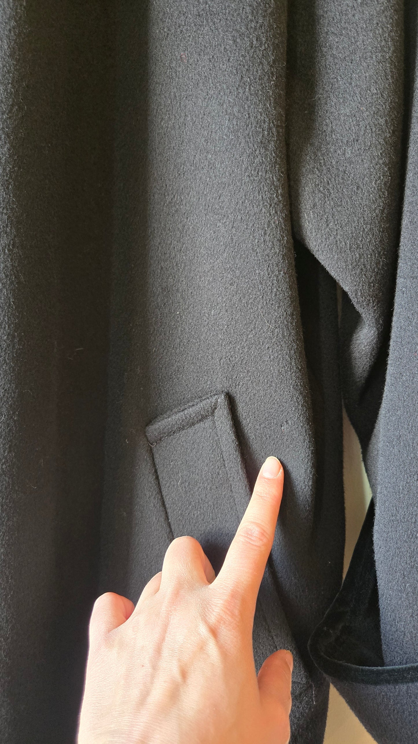 Forecaster black velvet collar & trim coat