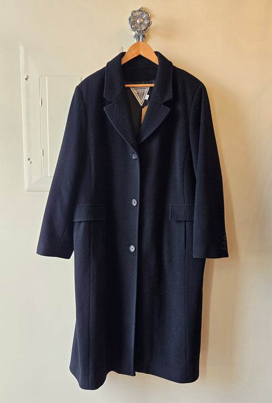 Marvin Richards black wool coat