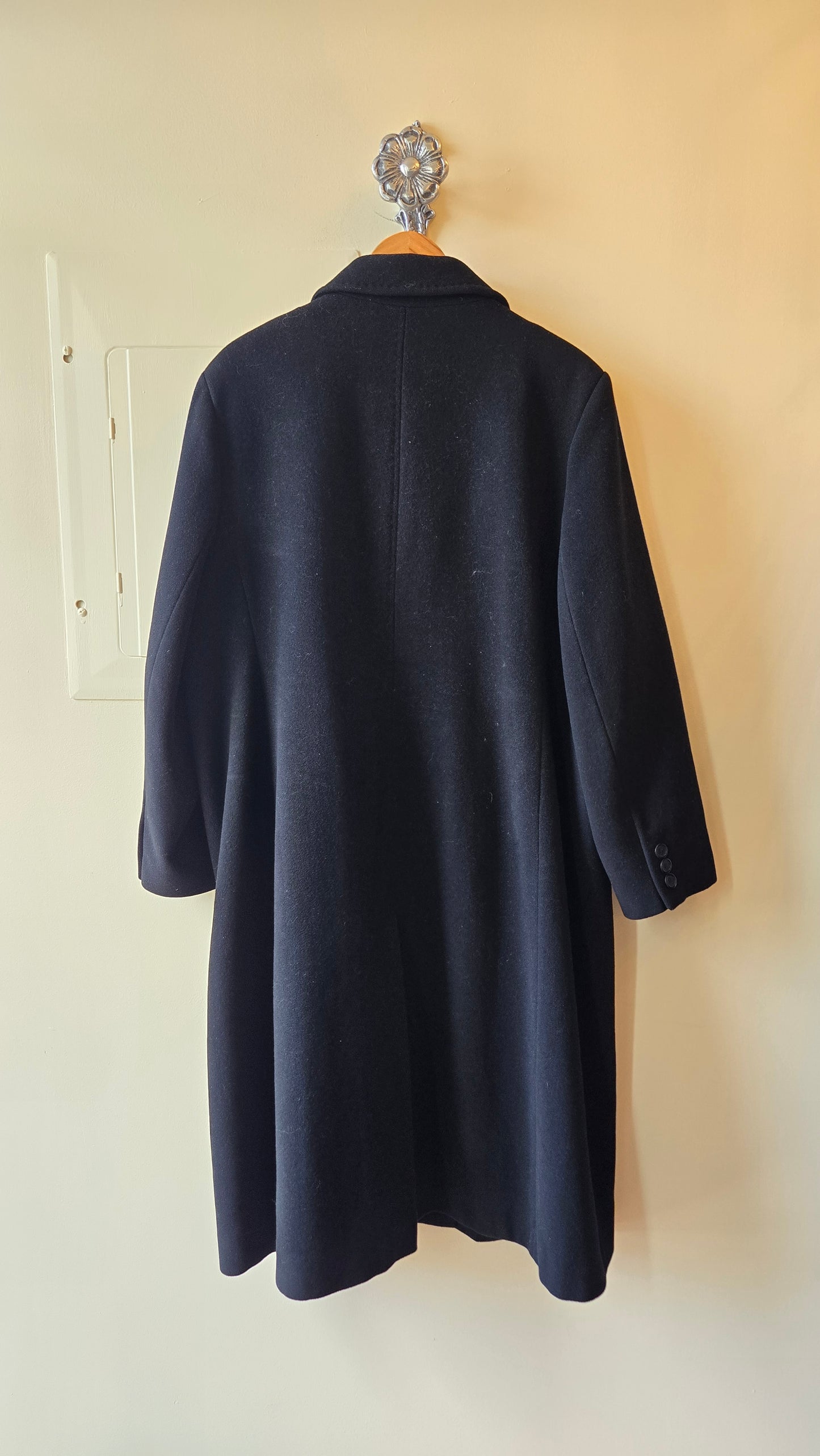 Marvin Richards black wool coat